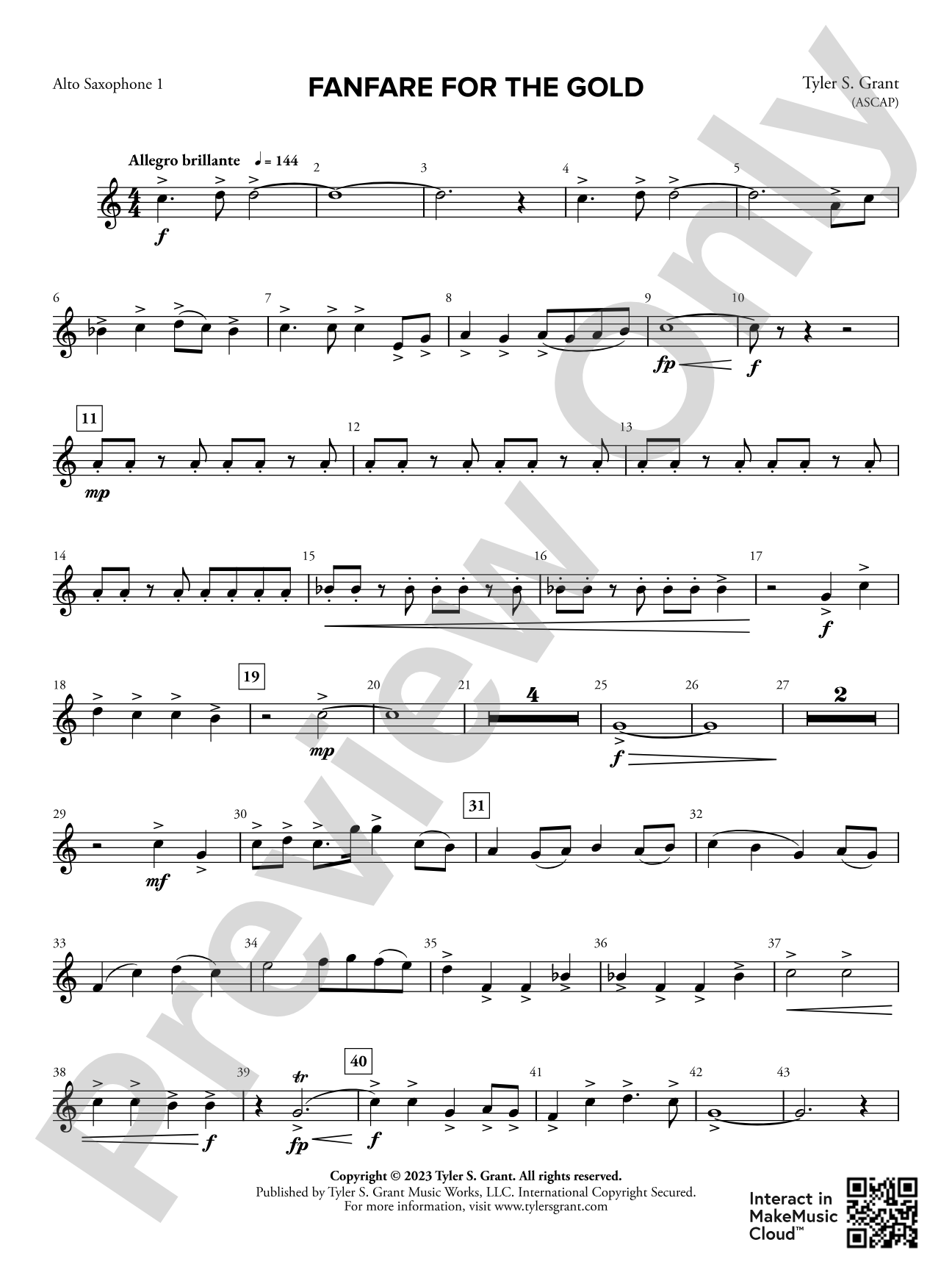 Fanfare for the Gold: 1st E-flat Alto Saxophone