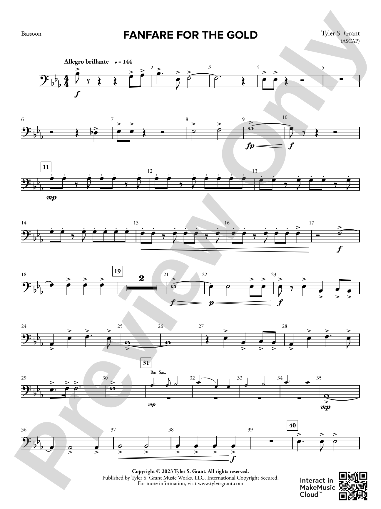 Fanfare for the Gold: Bassoon