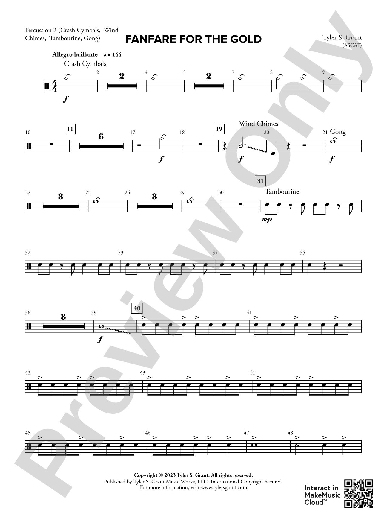 Fanfare for the Gold: 2nd Percussion
