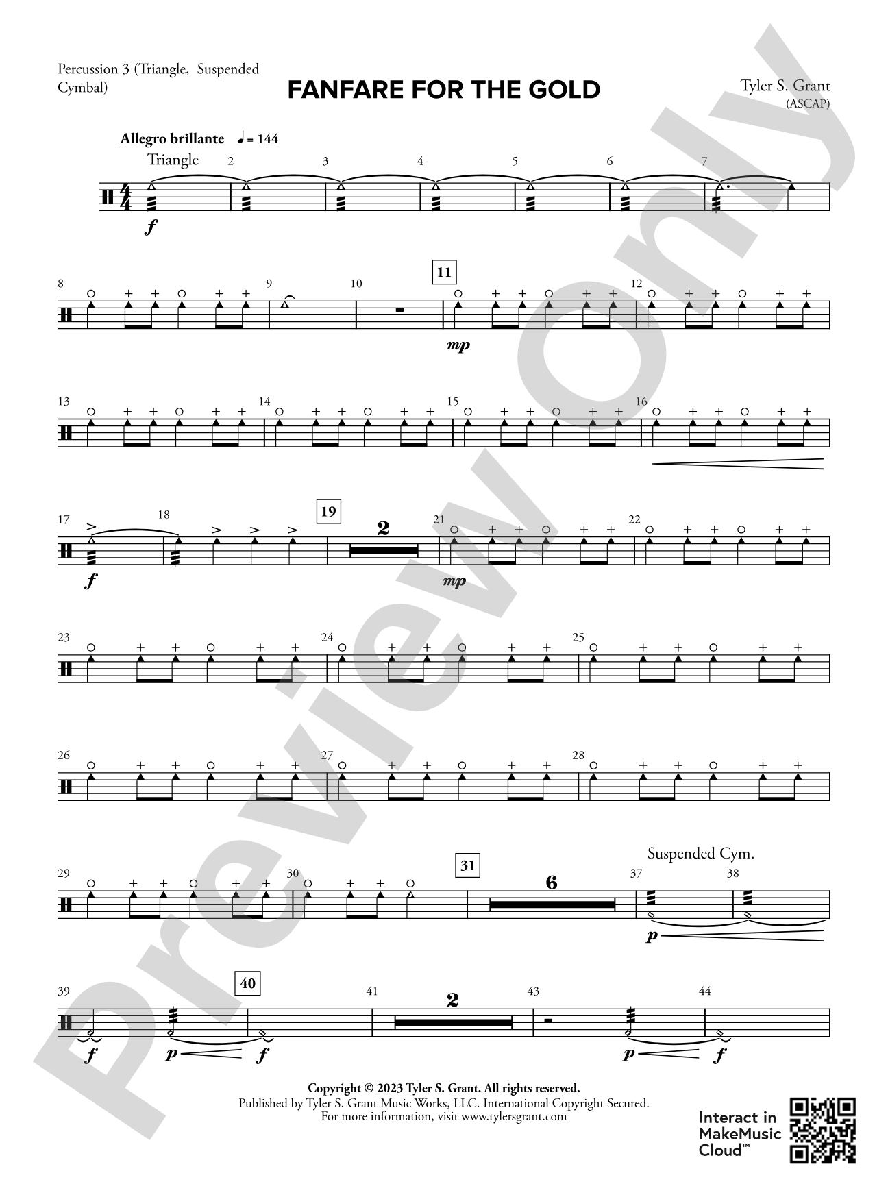 Fanfare for the Gold: 3rd Percussion