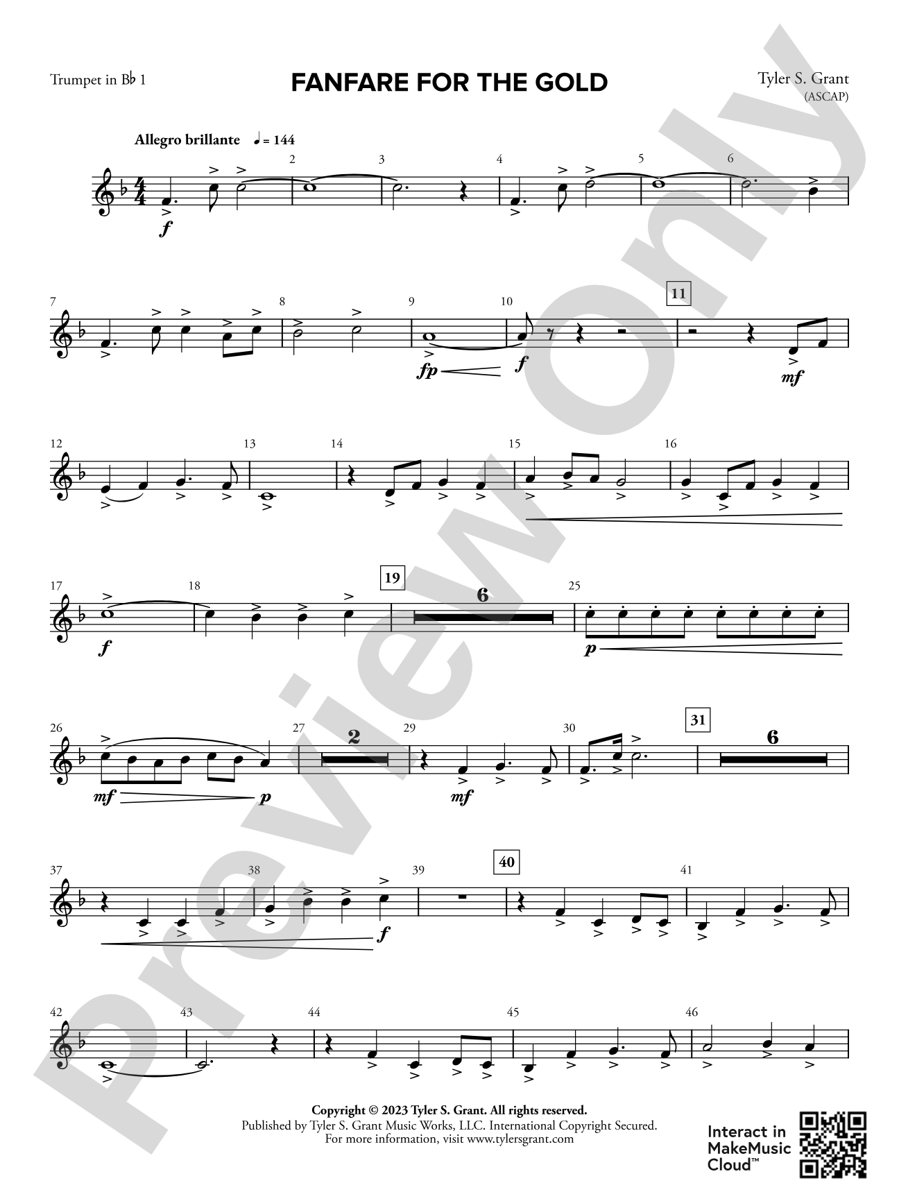 Fanfare for the Gold: 1st B-flat Trumpet