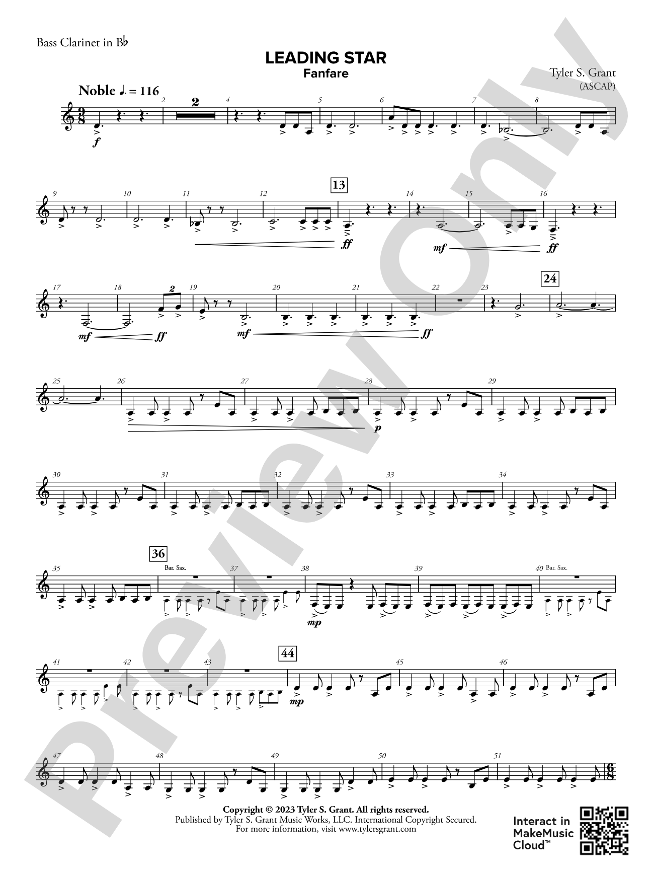 Leading Star Fanfare: Bass Clarinet