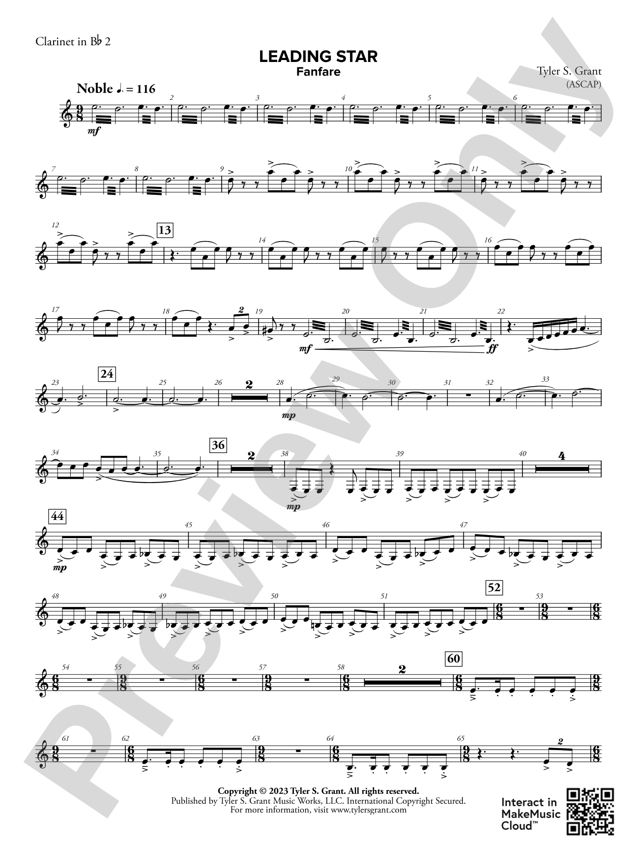 Leading Star Fanfare: 2nd B-flat Clarinet