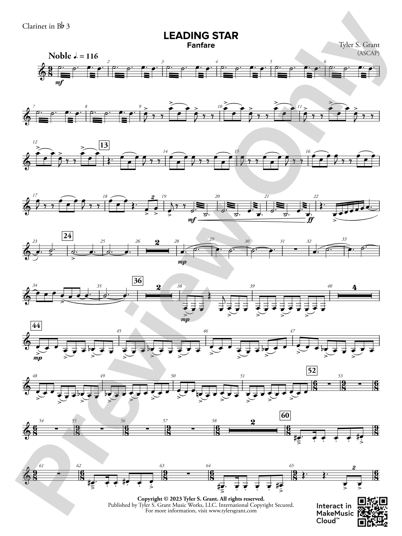 Leading Star Fanfare: 3rd B-flat Clarinet
