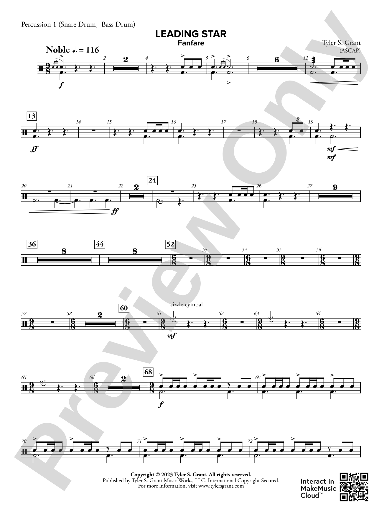 Leading Star Fanfare: 1st Percussion