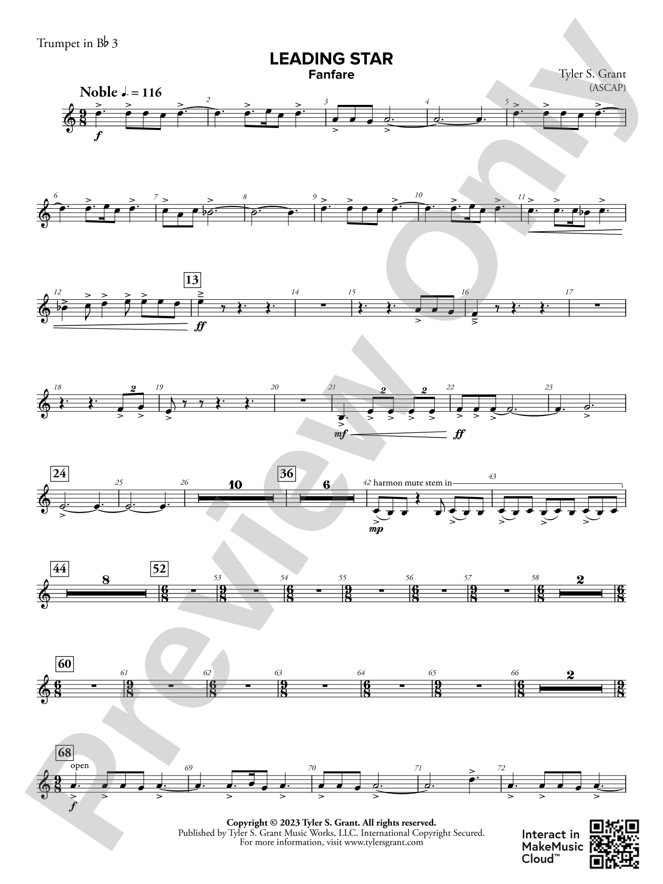 Leading Star Fanfare: 3rd B-flat Trumpet