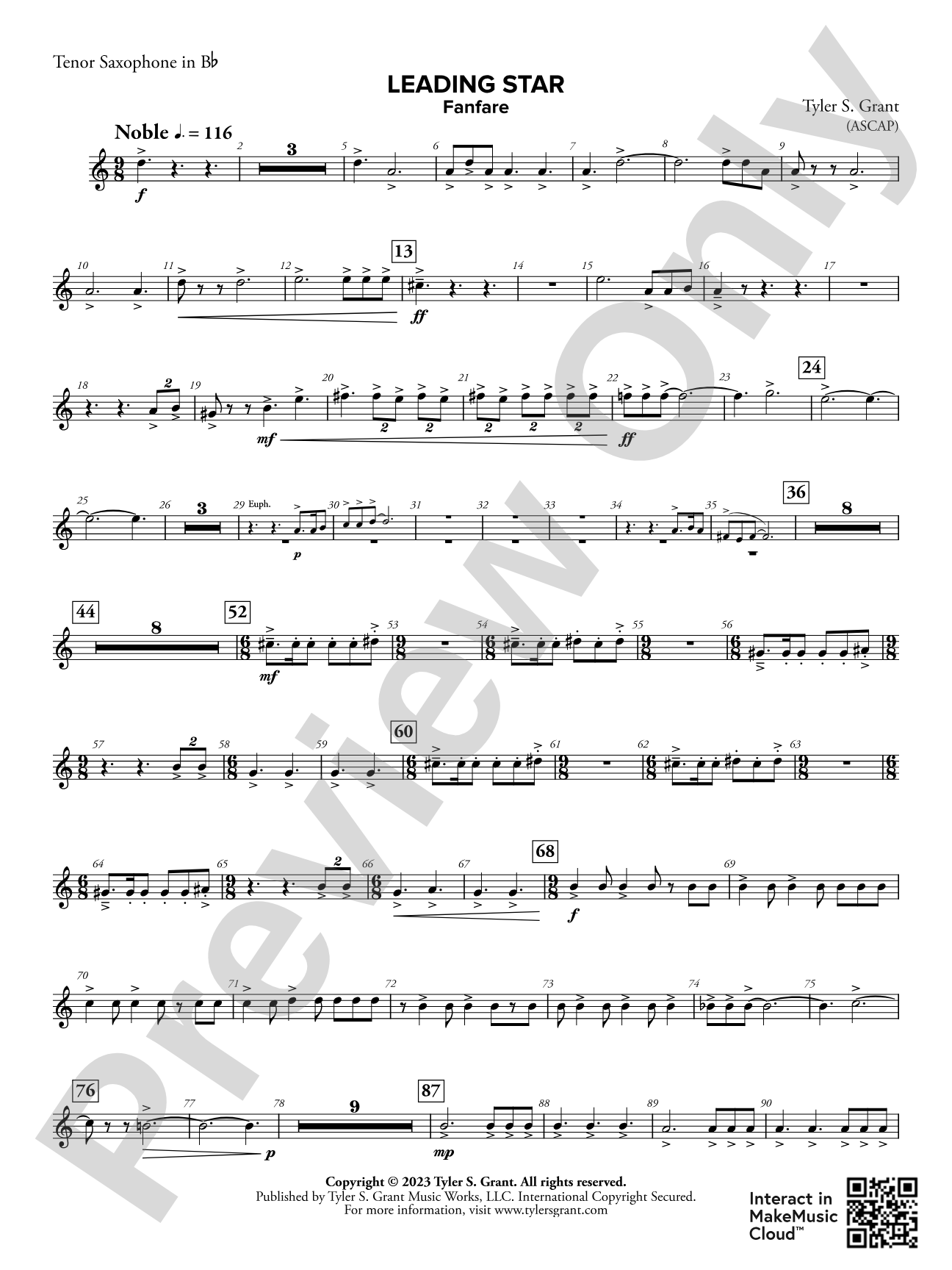 Leading Star Fanfare: B-flat Tenor Saxophone