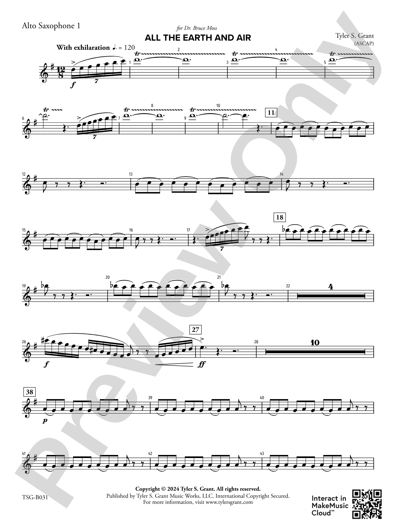 All the Earth and Air: 1st E-flat Alto Saxophone