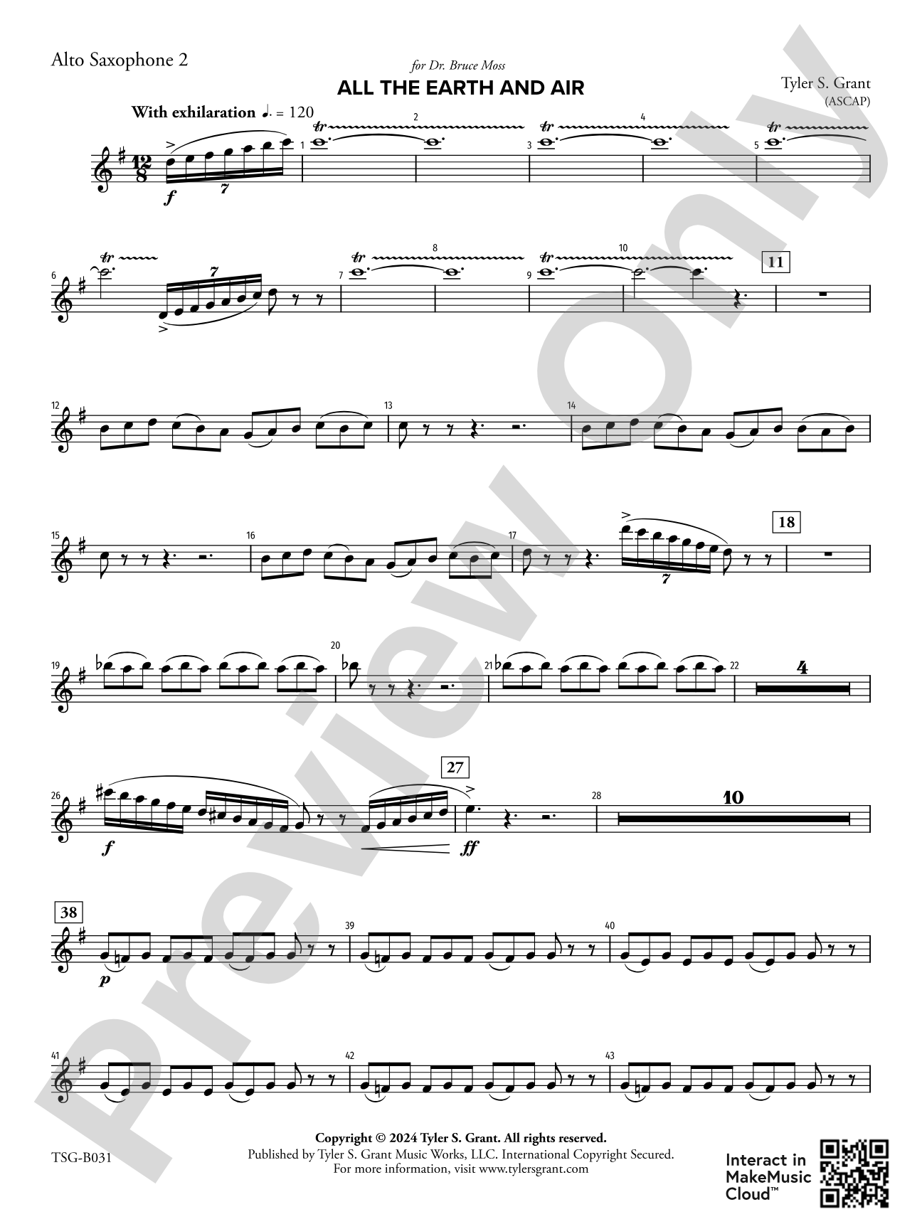 All the Earth and Air: 2nd E-flat Alto Saxophone