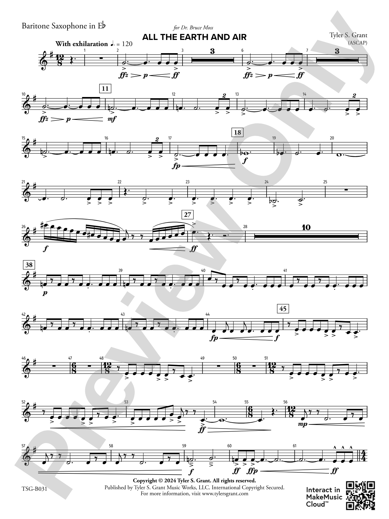 All the Earth and Air: E-flat Baritone Saxophone