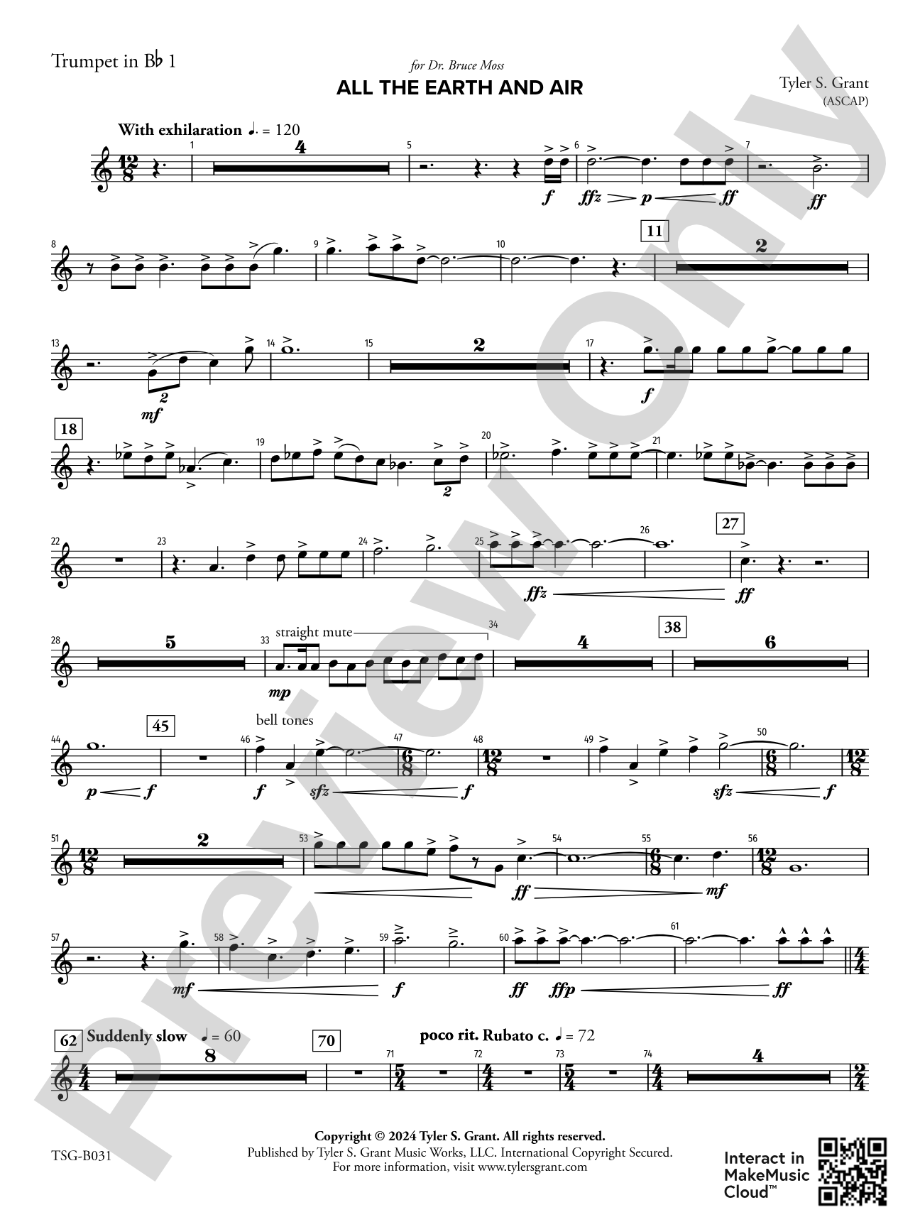All the Earth and Air: 1st B-flat Trumpet