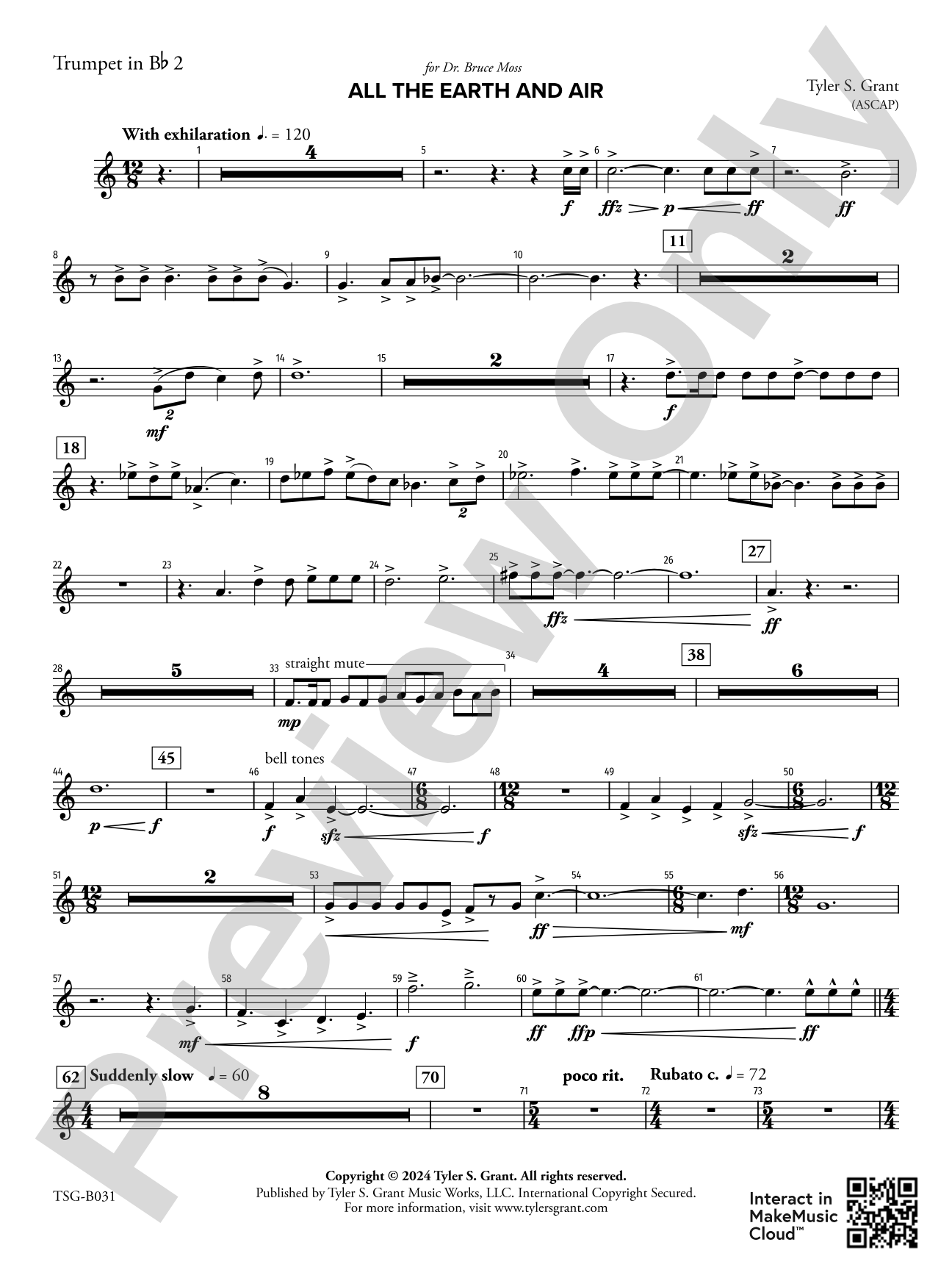 All the Earth and Air: 2nd B-flat Trumpet