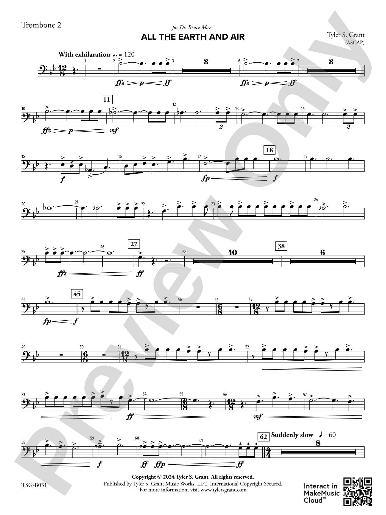 All the Earth and Air: 2nd Trombone