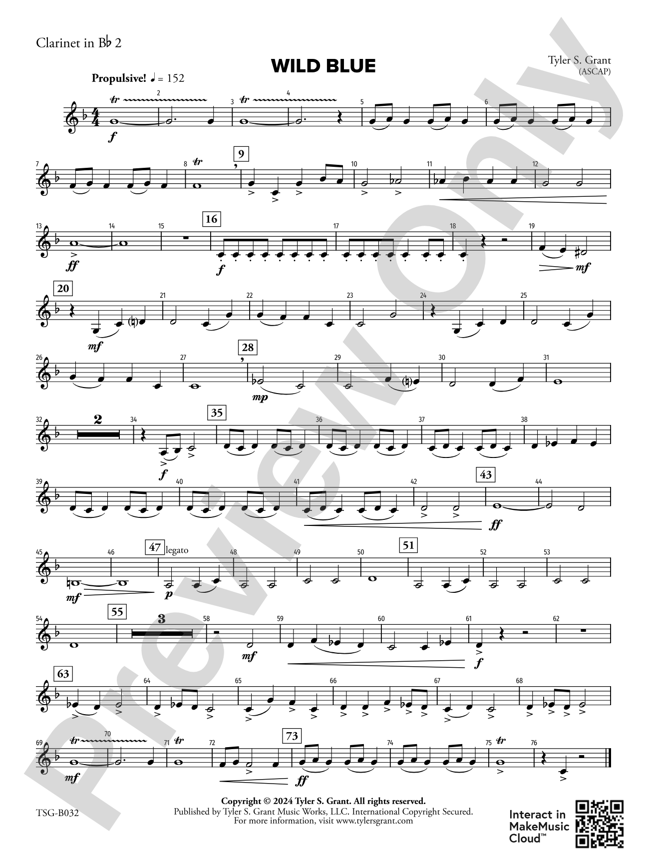 Wild Blue: 2nd B-flat Clarinet