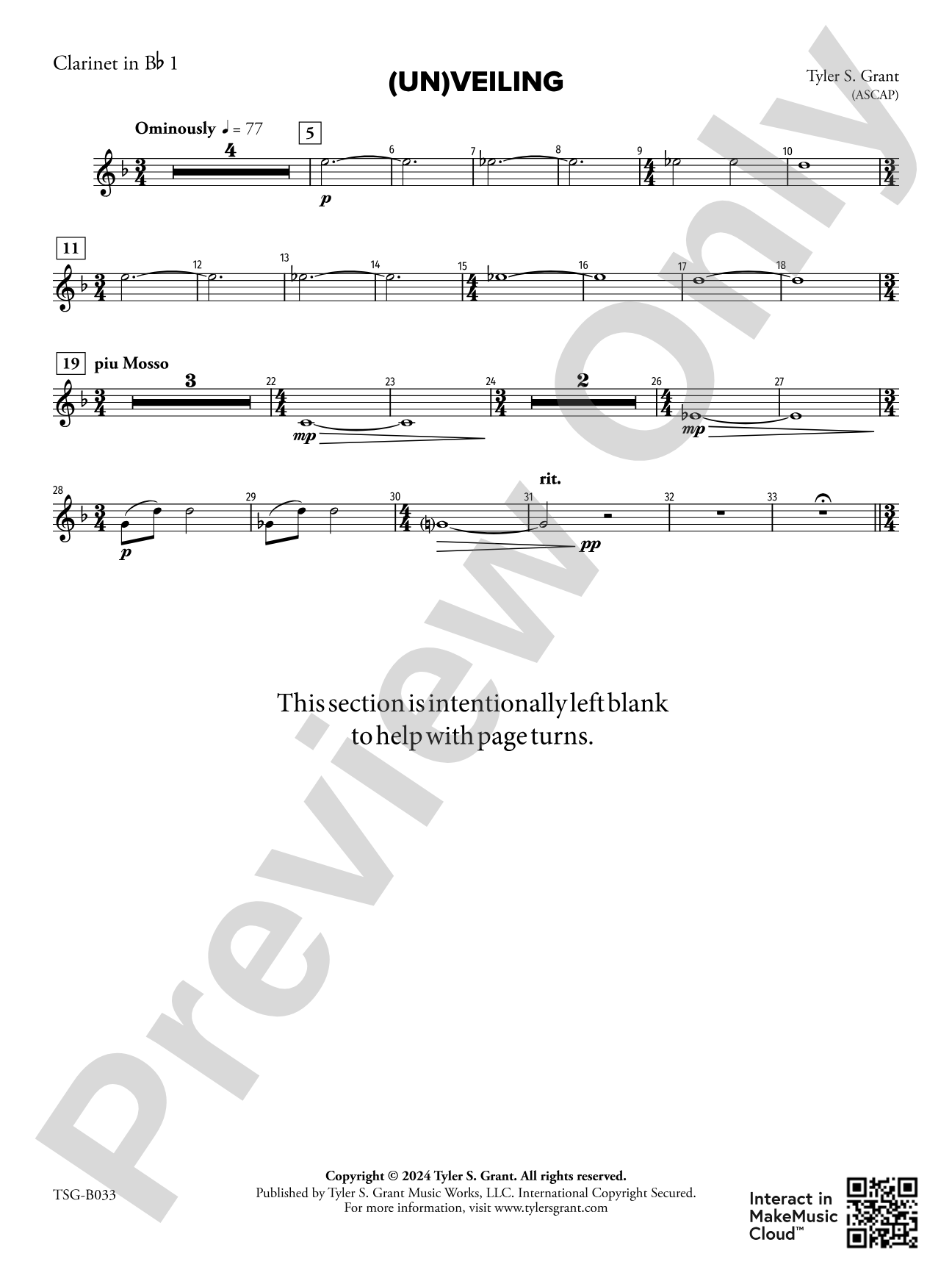 (Un)veiling: 1st B-flat Clarinet