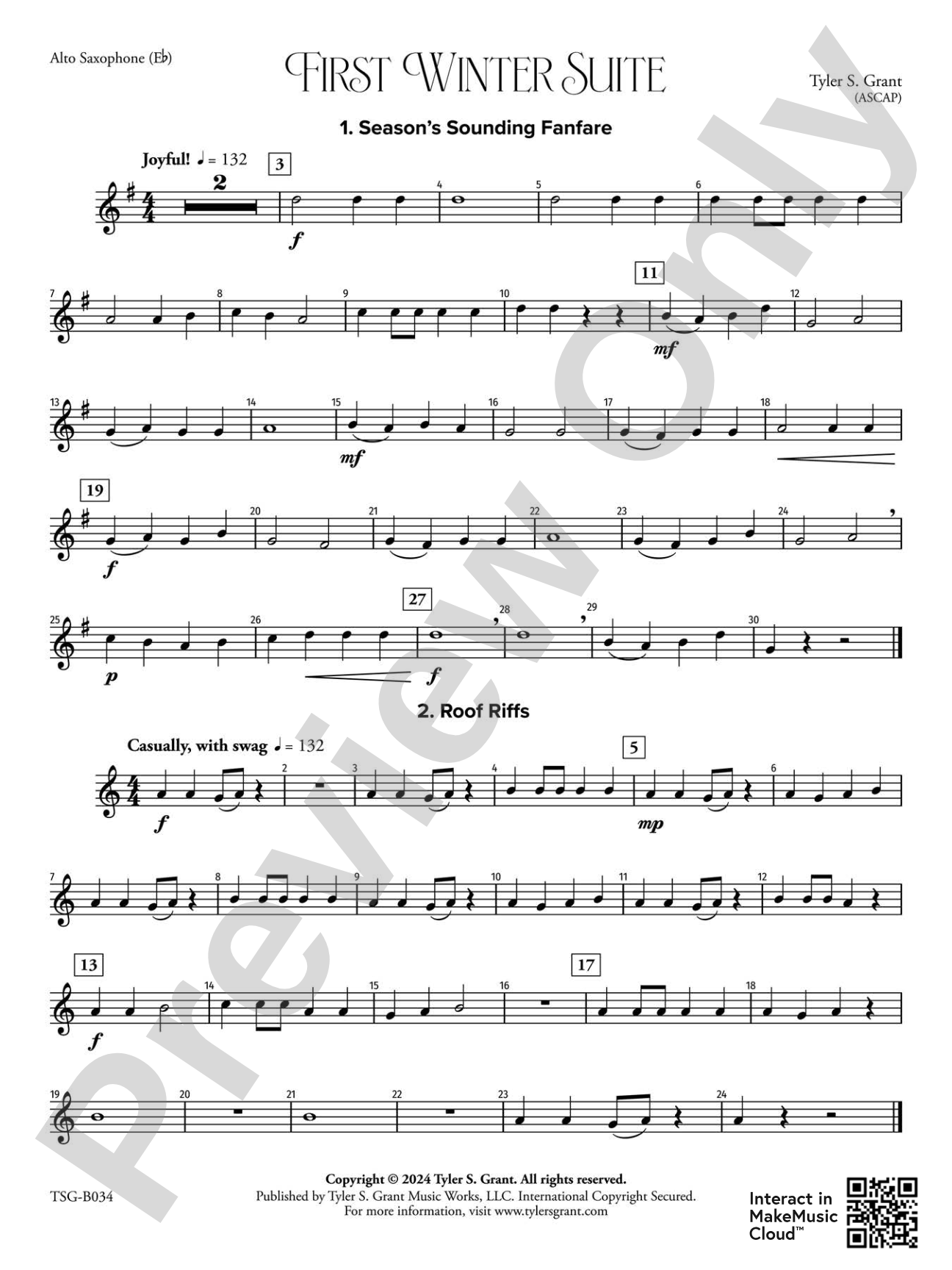 First Winter Suite: E-flat Alto Saxophone