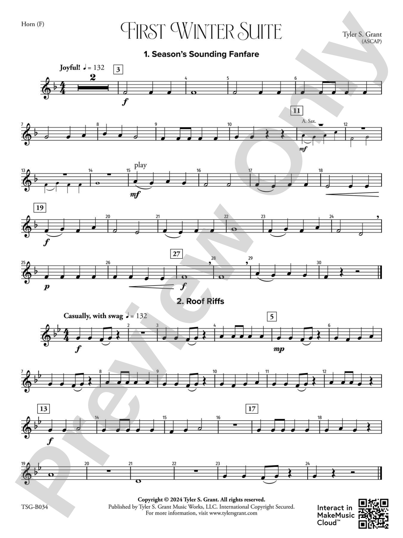 First Winter Suite: 1st F Horn