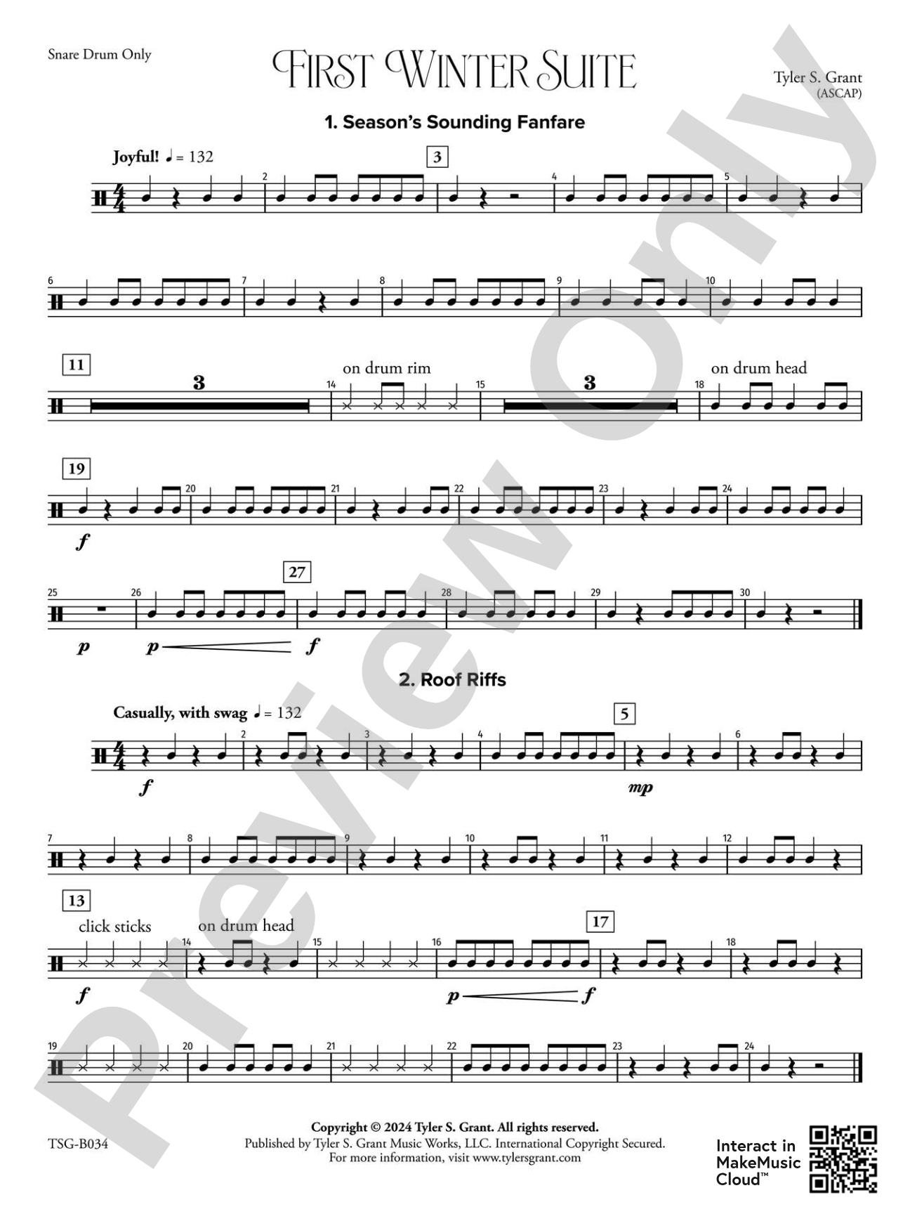 First Winter Suite: Snare Drum