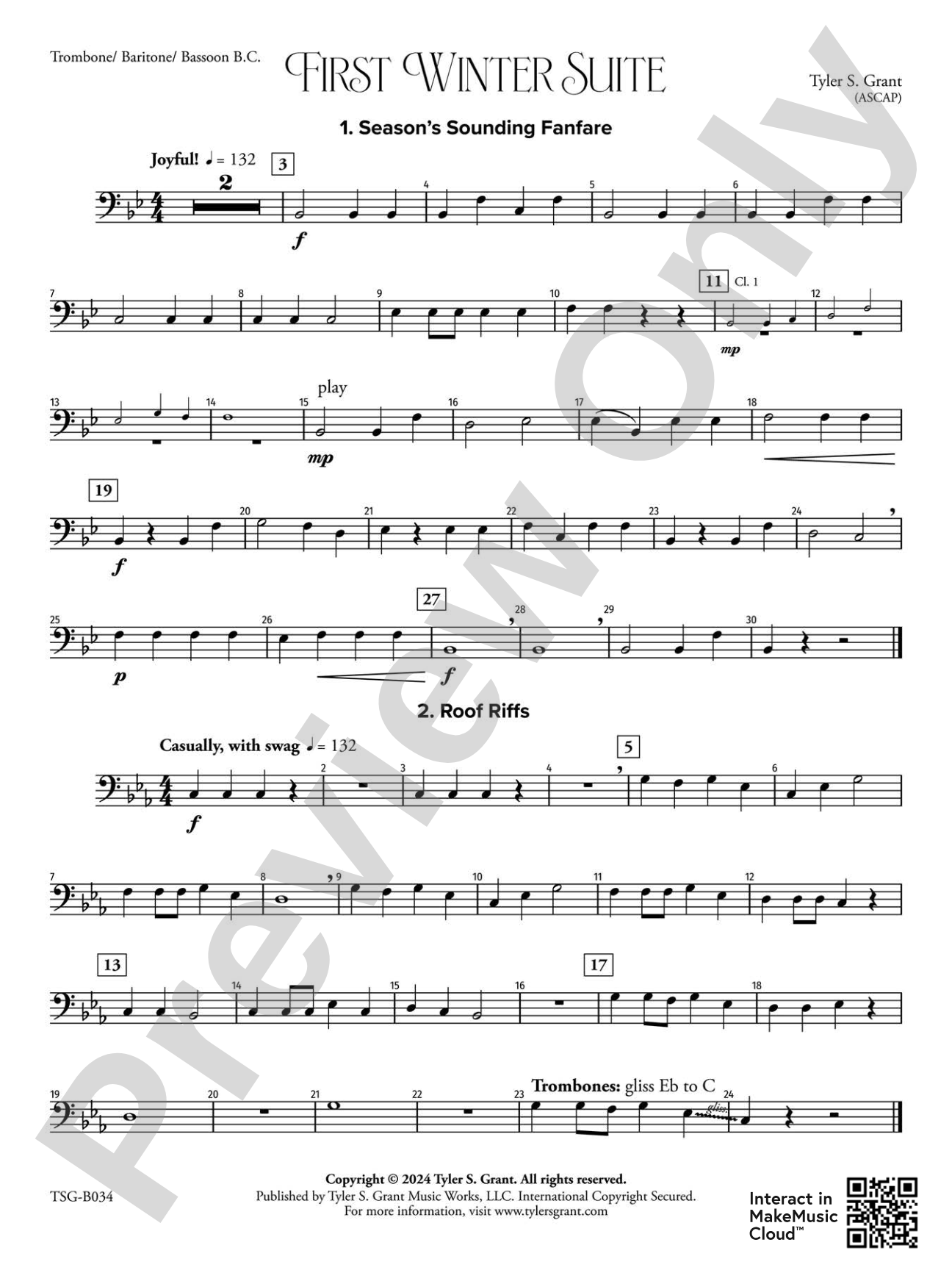 First Winter Suite: Trombone / Baritone / Bassoon B.C.
