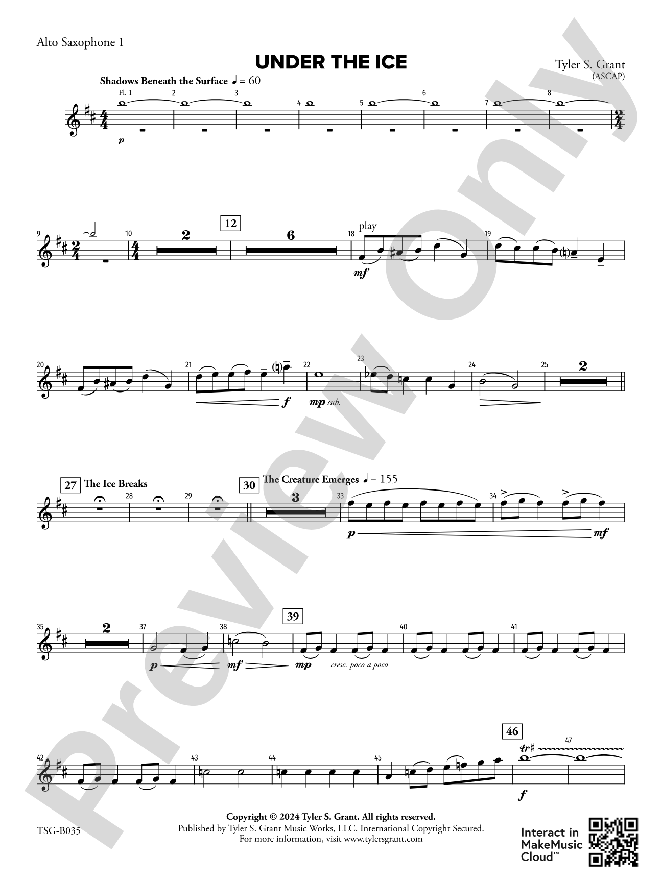 Under the Ice: 1st E-flat Alto Saxophone
