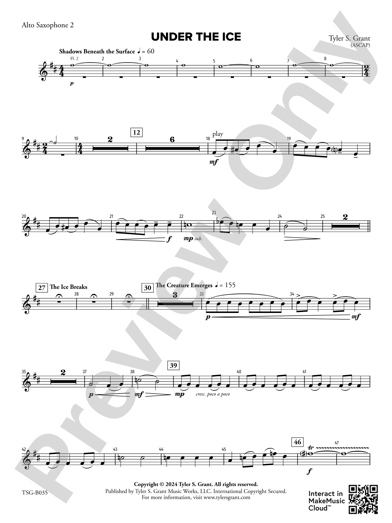Under the Ice: 2nd E-flat Alto Saxophone