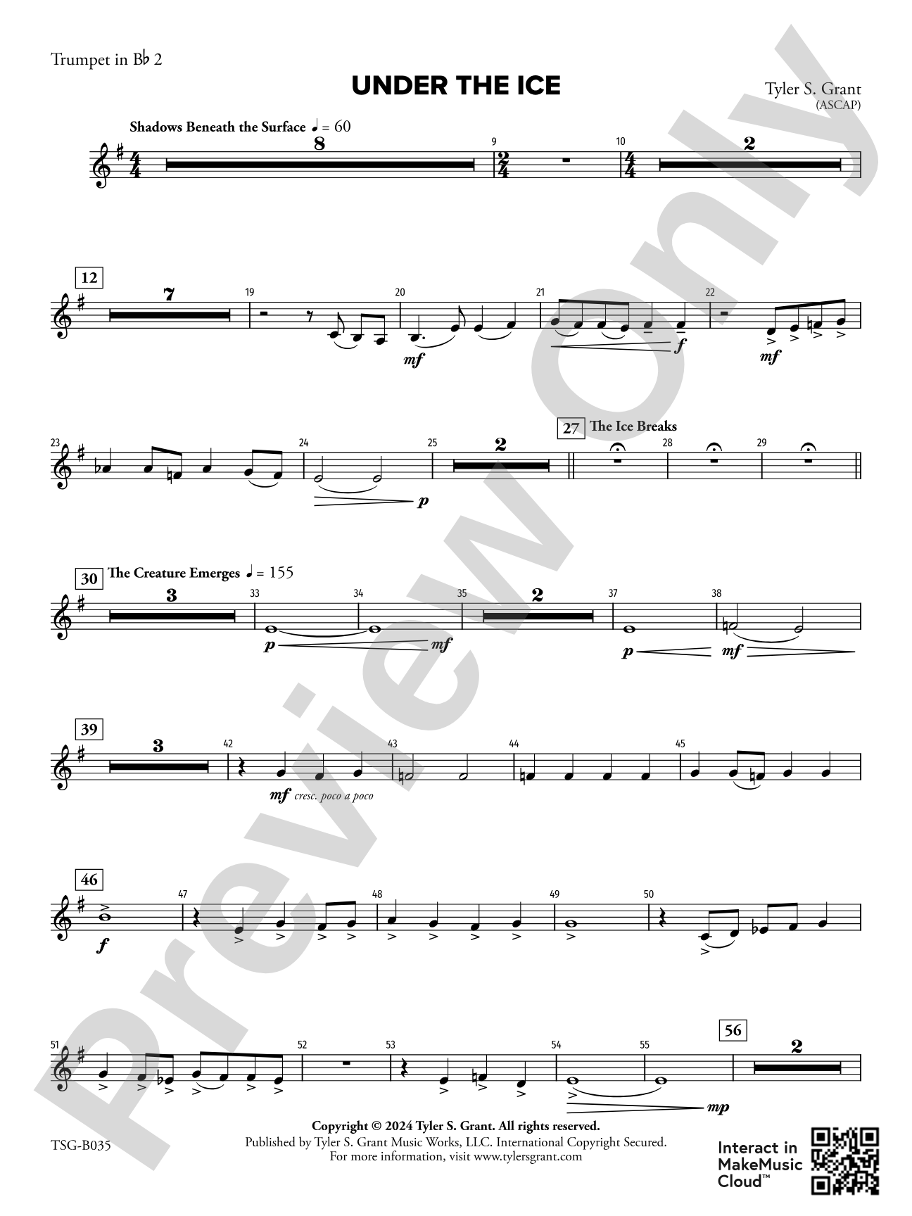 Under the Ice: 2nd B-flat Trumpet