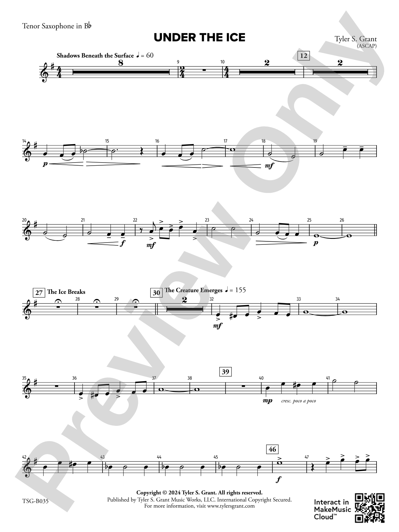 Under the Ice: B-flat Tenor Saxophone