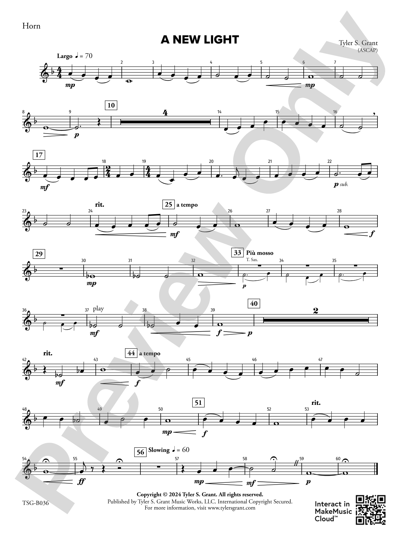 A New Light: 1st F Horn