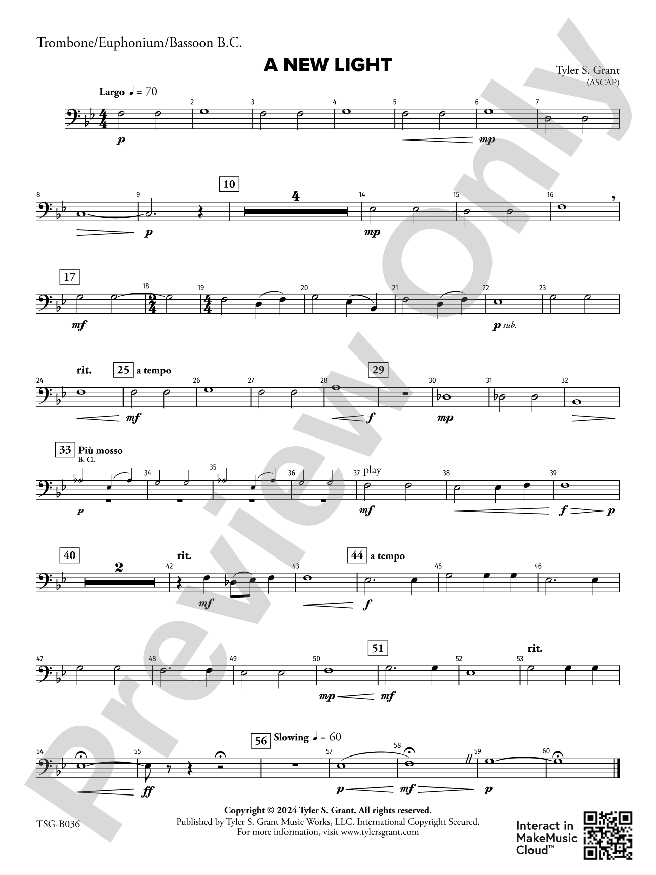 A New Light: Trombone / Euphonium / Bassoon B.C.