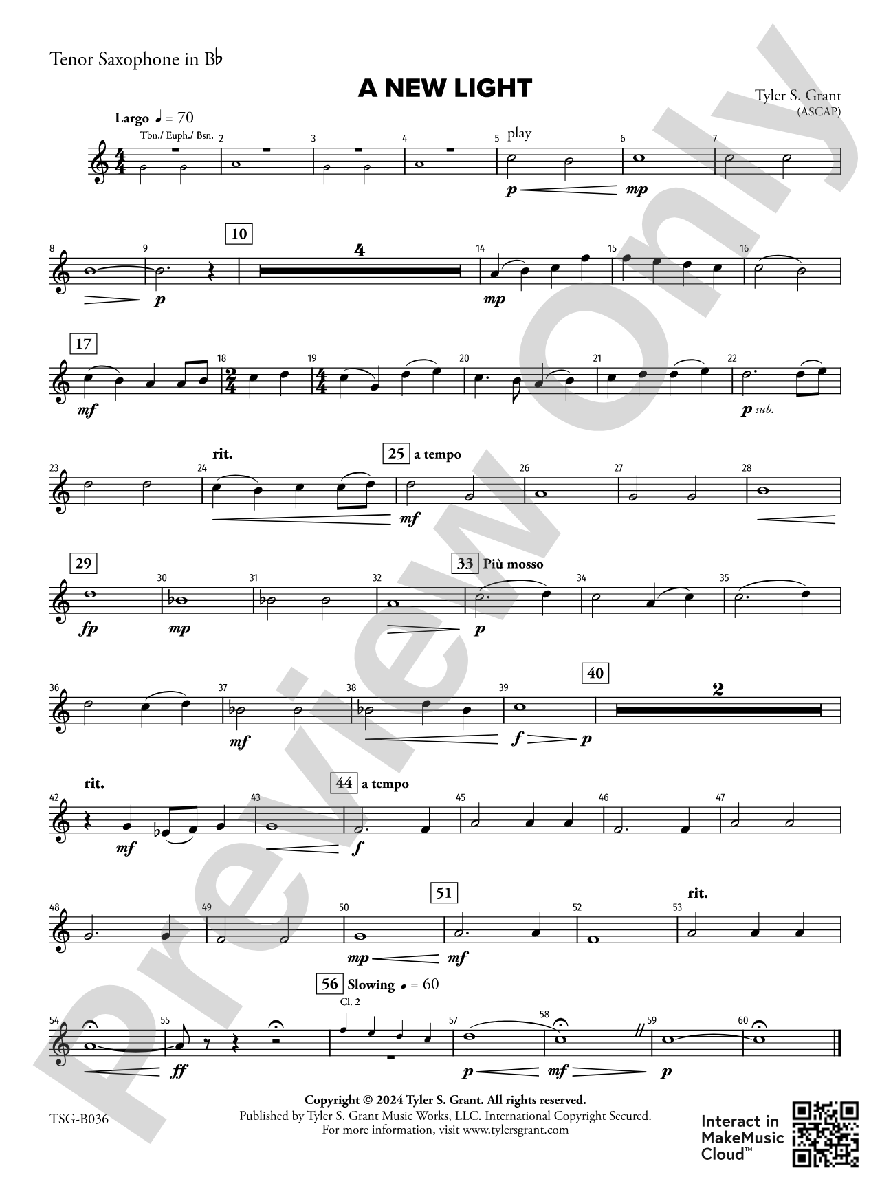 A New Light: B-flat Tenor Saxophone