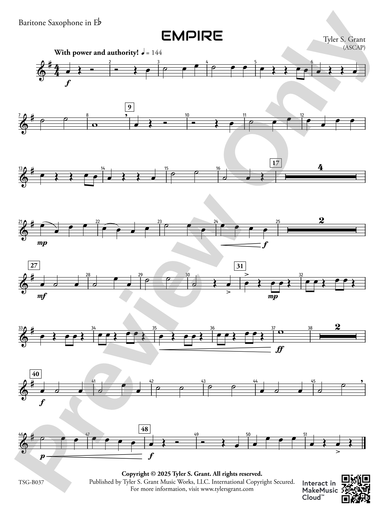 Empire: Baritone Saxophone in E-flat