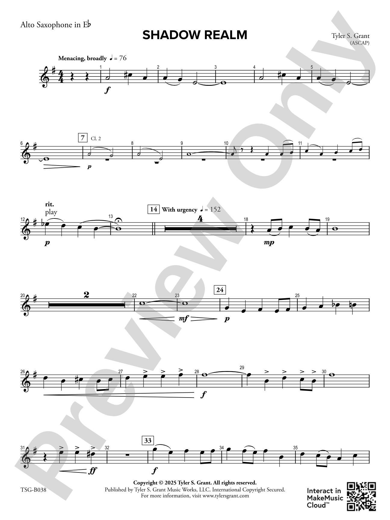 Shadow Realm: Alto Saxophone in E-flat