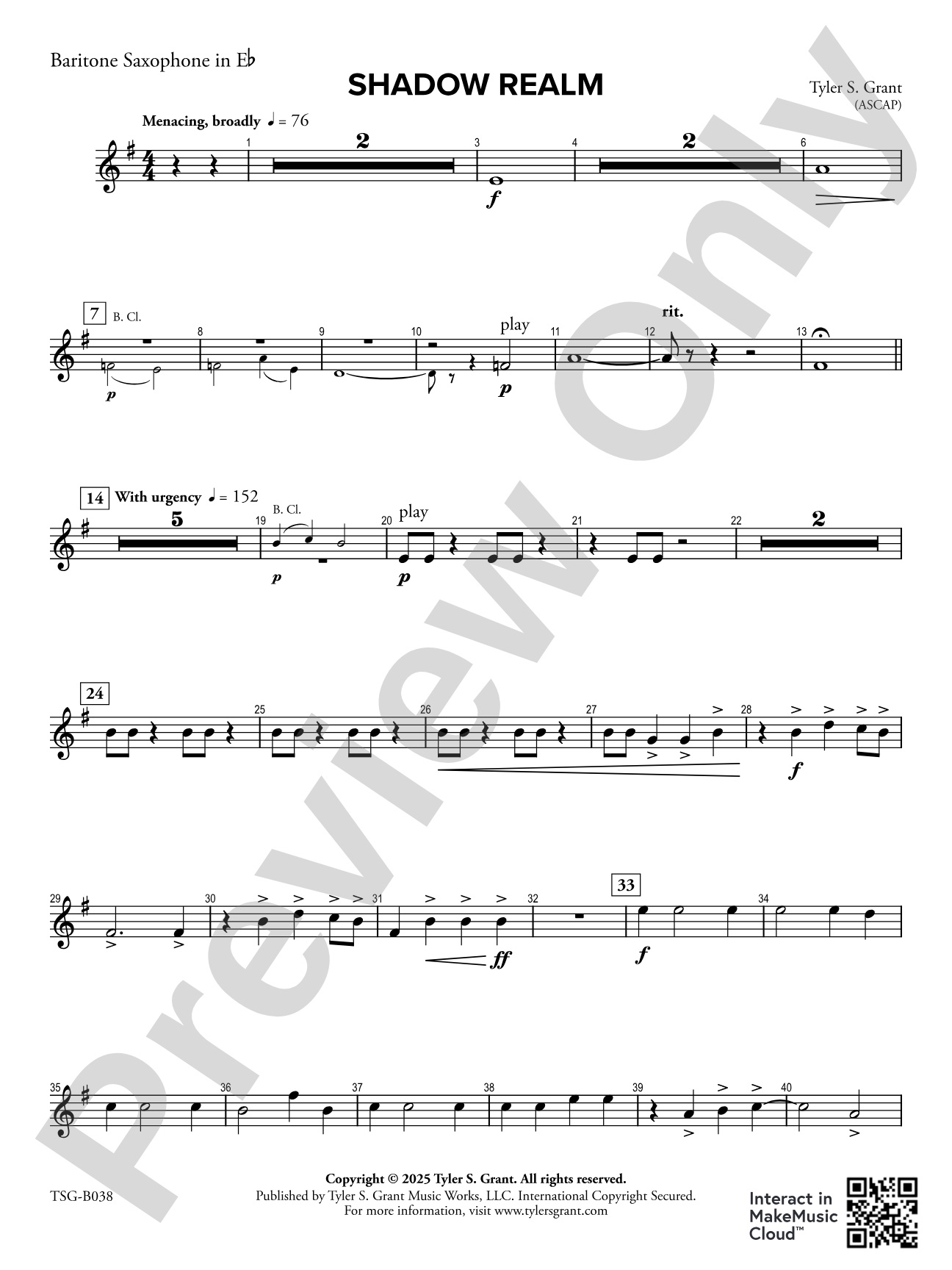 Shadow Realm: Baritone Saxophone in E-flat