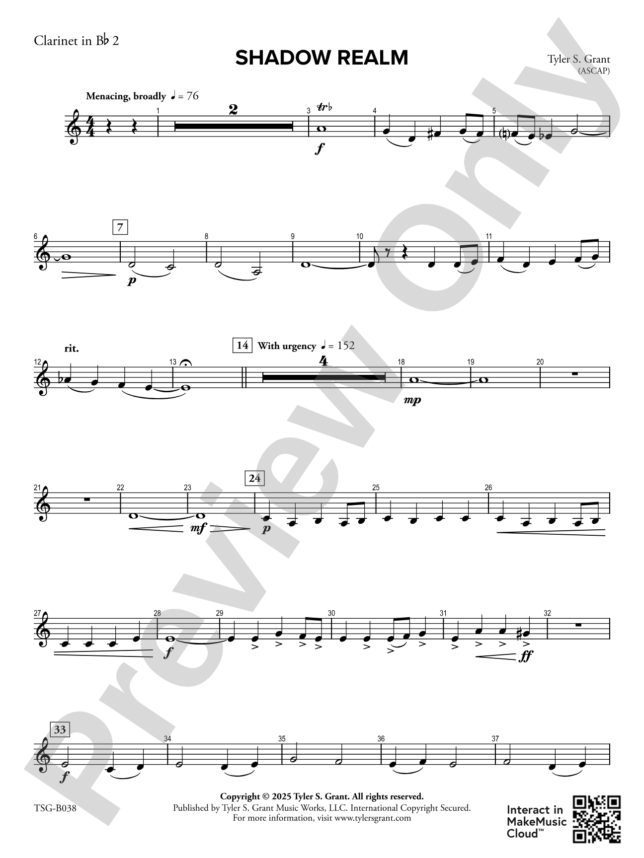 Shadow Realm: 2nd Clarinet in B-flat