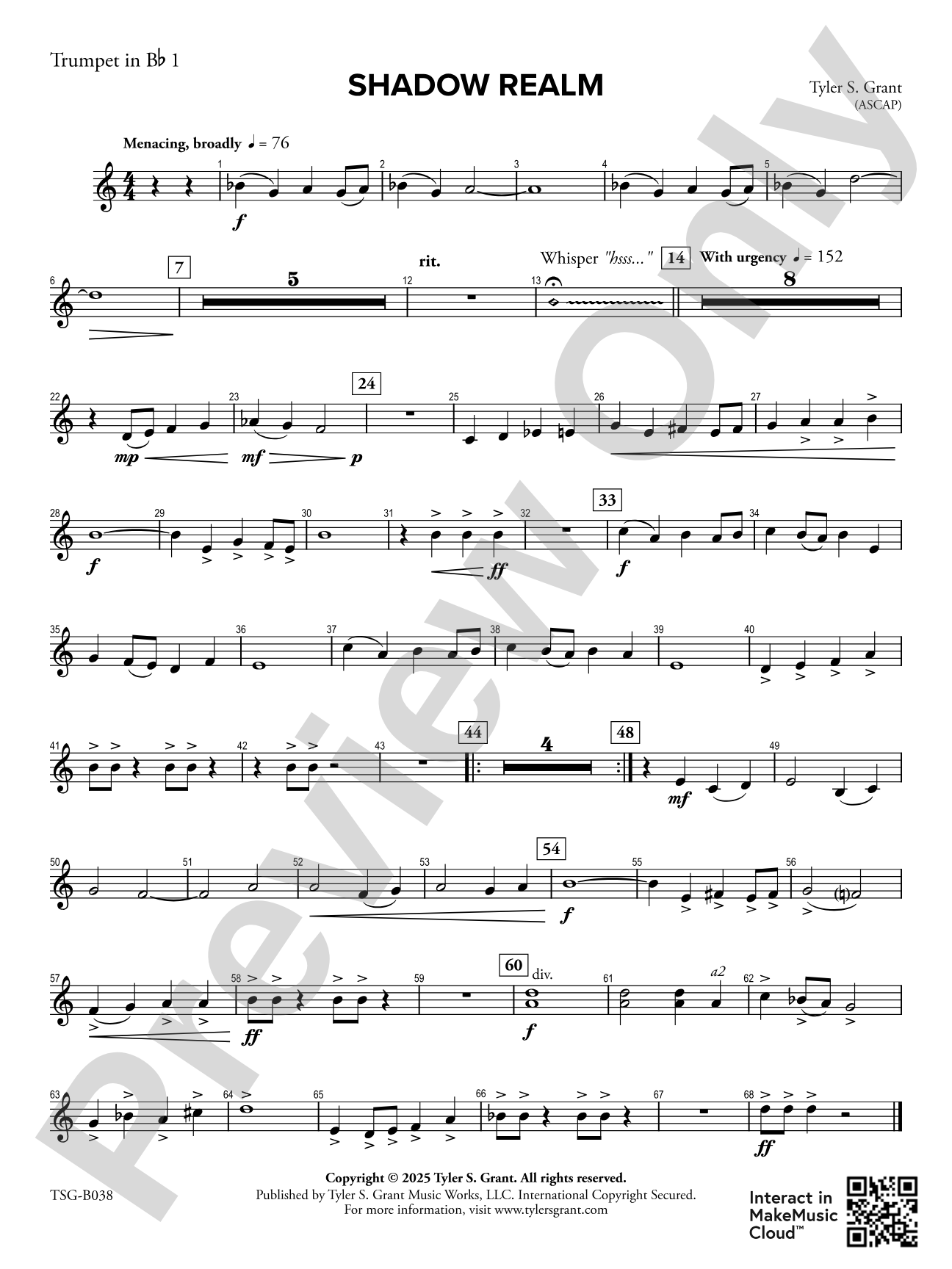 Shadow Realm: 1st B-flat Trumpet