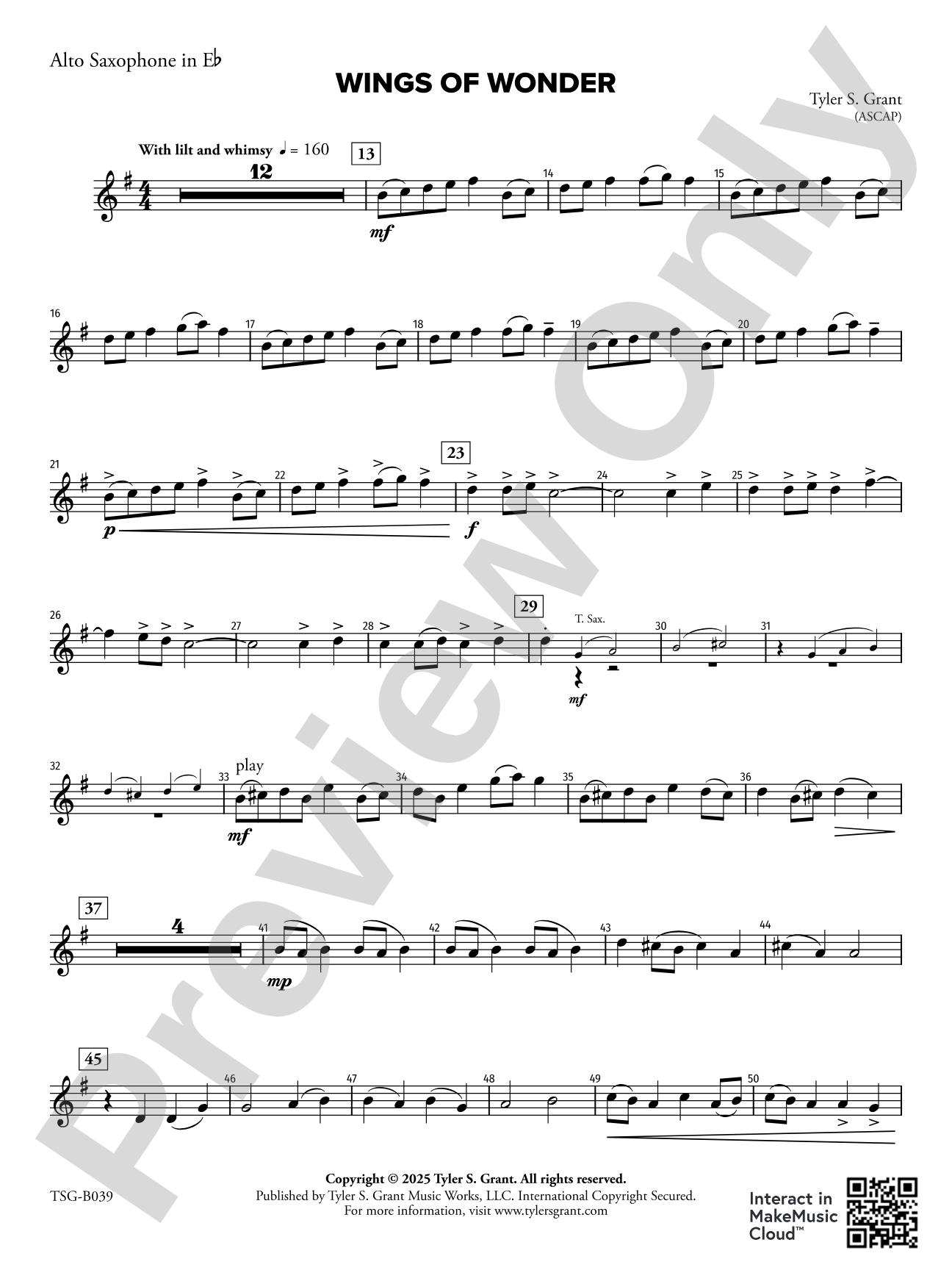 Wings of Wonder: Alto Saxophone in E-flat