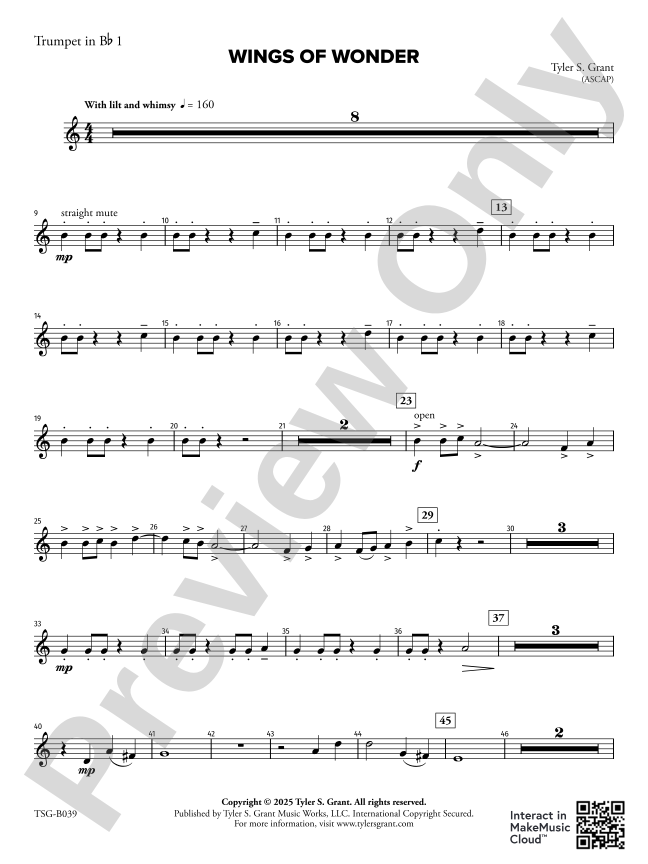 Wings of Wonder: 1st B-flat Trumpet