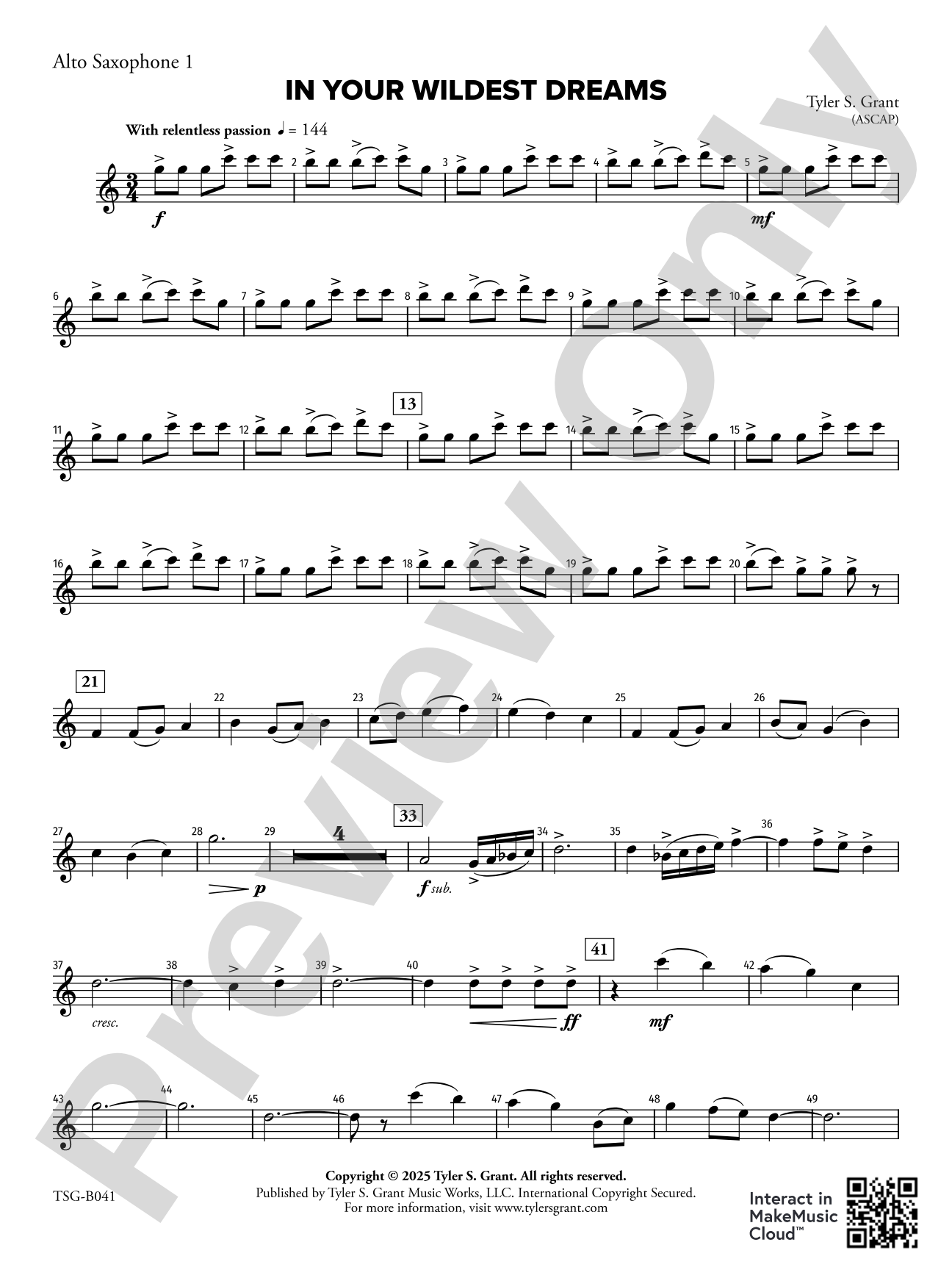 In Your Wildest Dreams: 1st Alto Saxophone