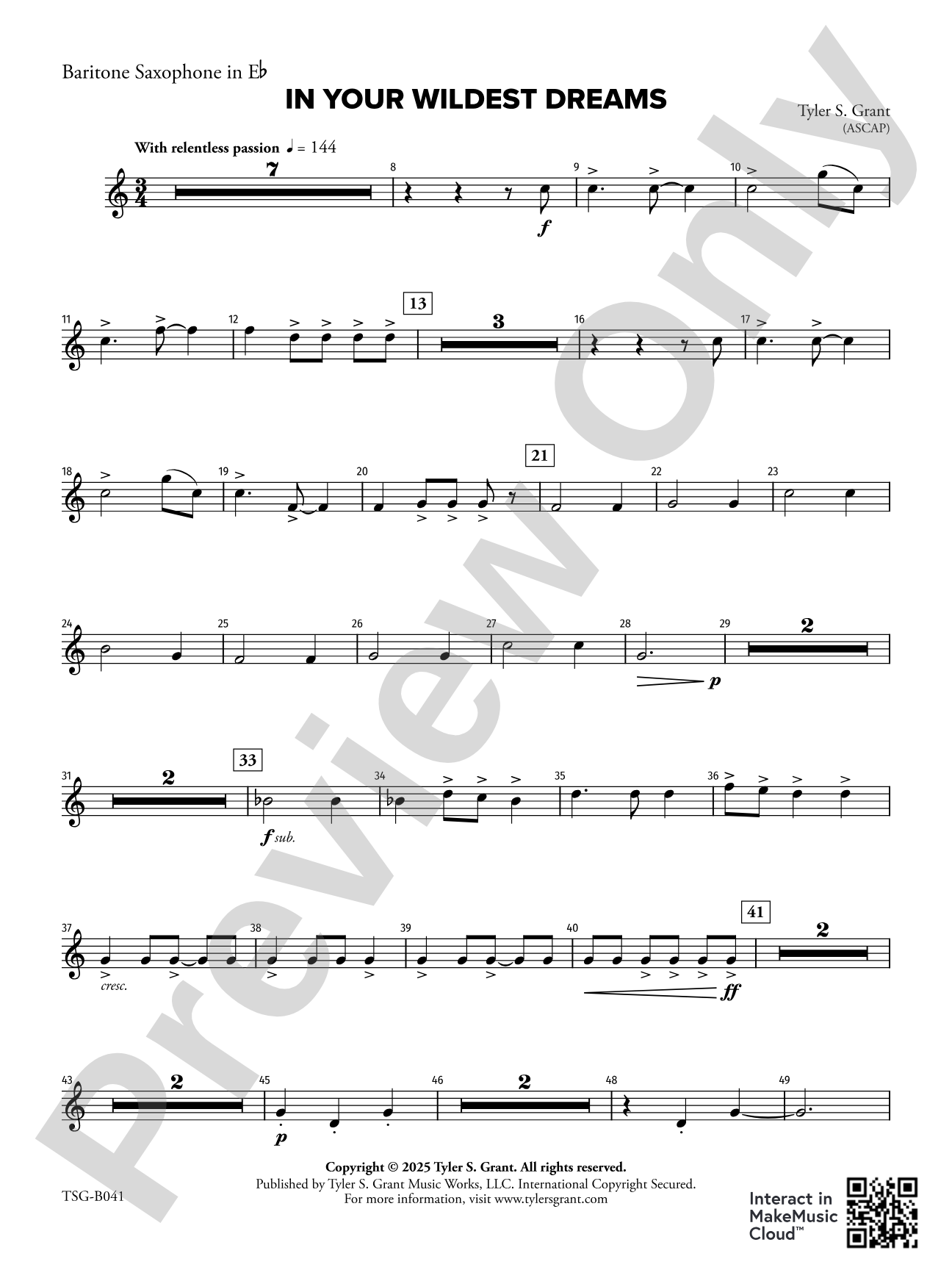 In Your Wildest Dreams: Baritone Saxophone in E-flat