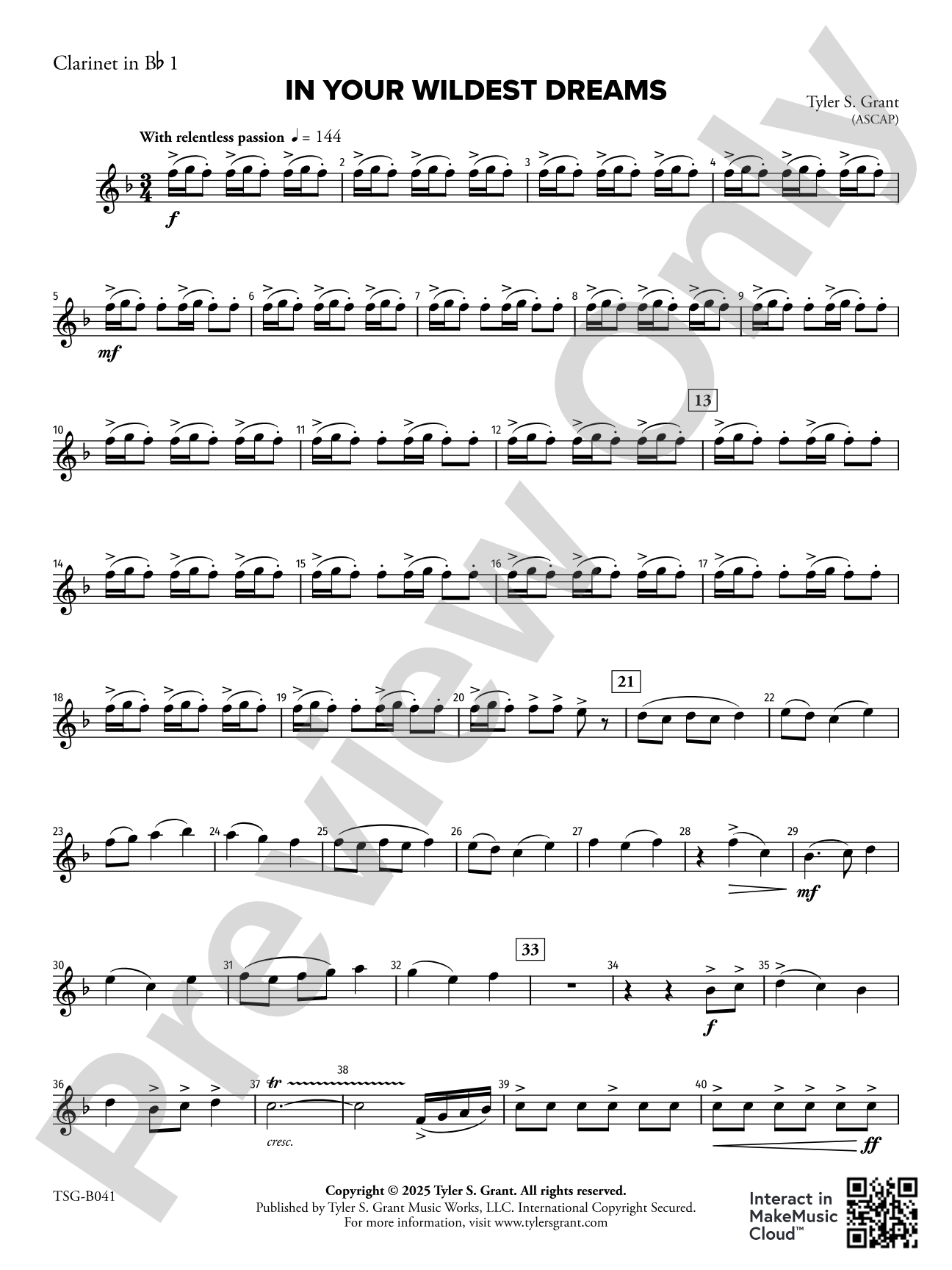 In Your Wildest Dreams: 1st Clarinet in B-flat