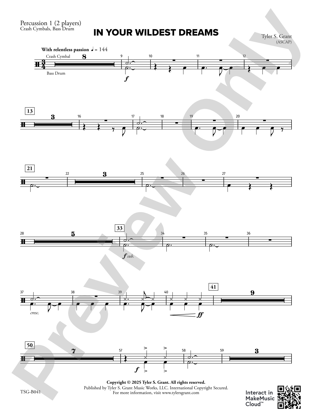 In Your Wildest Dreams: 1st Percussion
