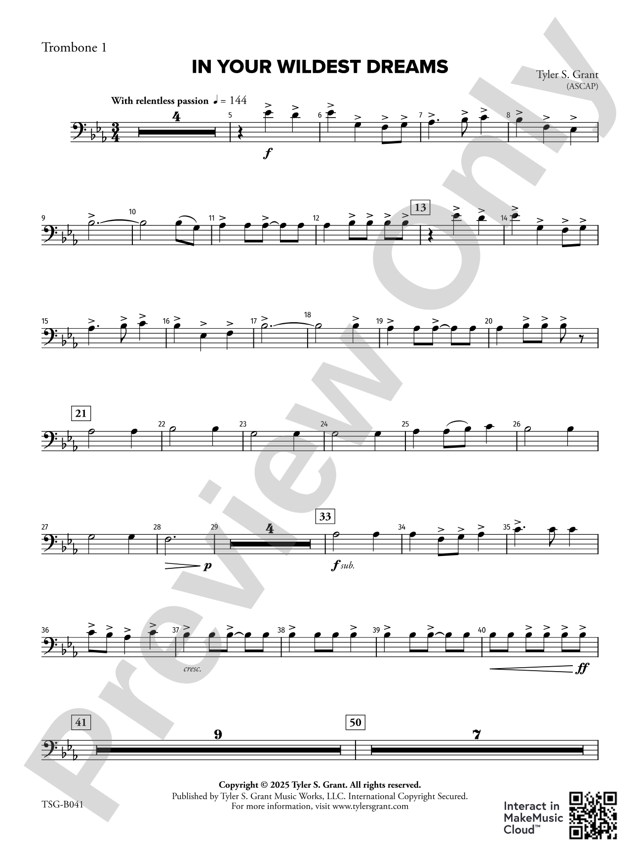 In Your Wildest Dreams: Trombone 1
