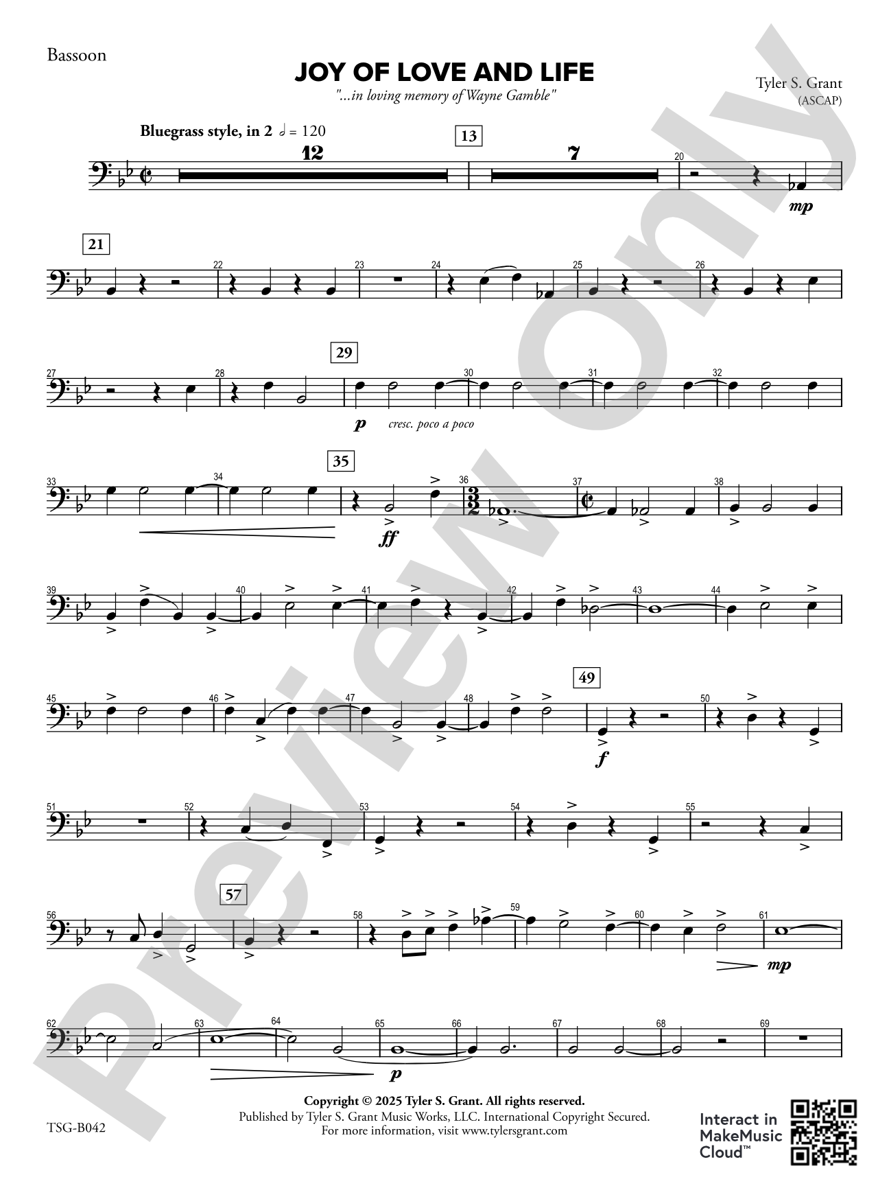 Joy of Love and Life: Bassoon