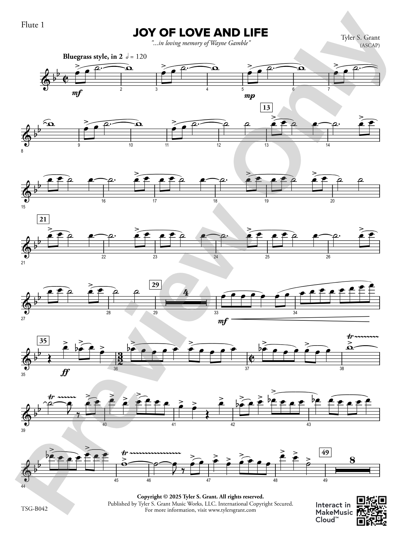 Joy of Love and Life: Flute 1