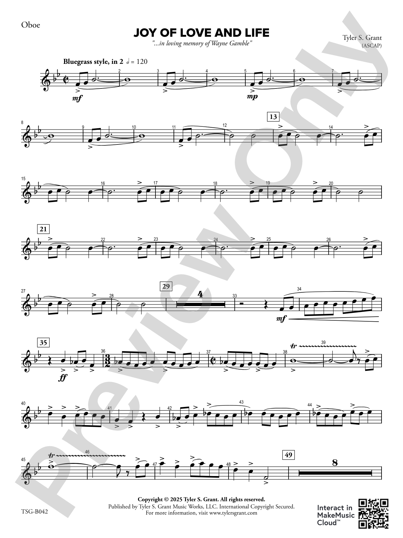 Joy of Love and Life: Oboe