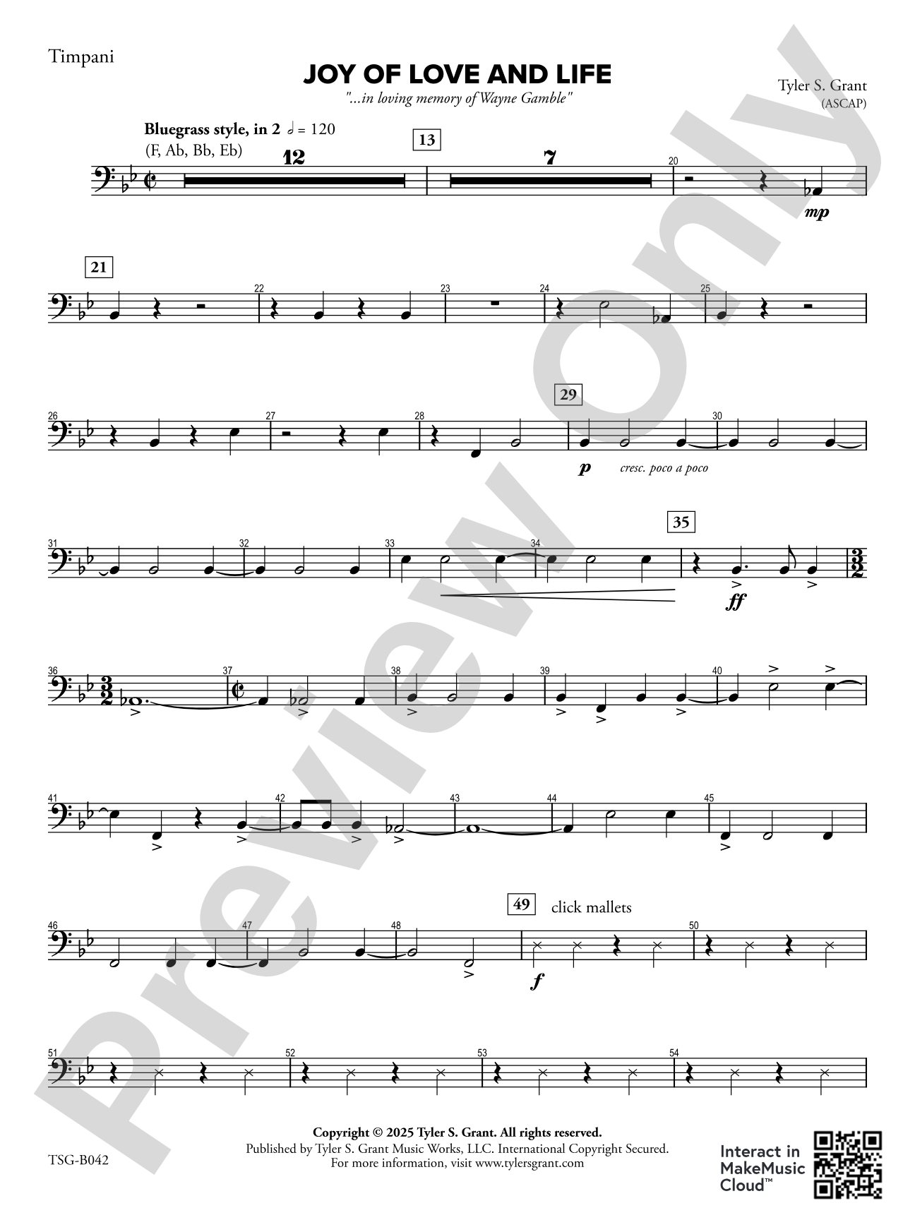 Joy of Love and Life: Timpani