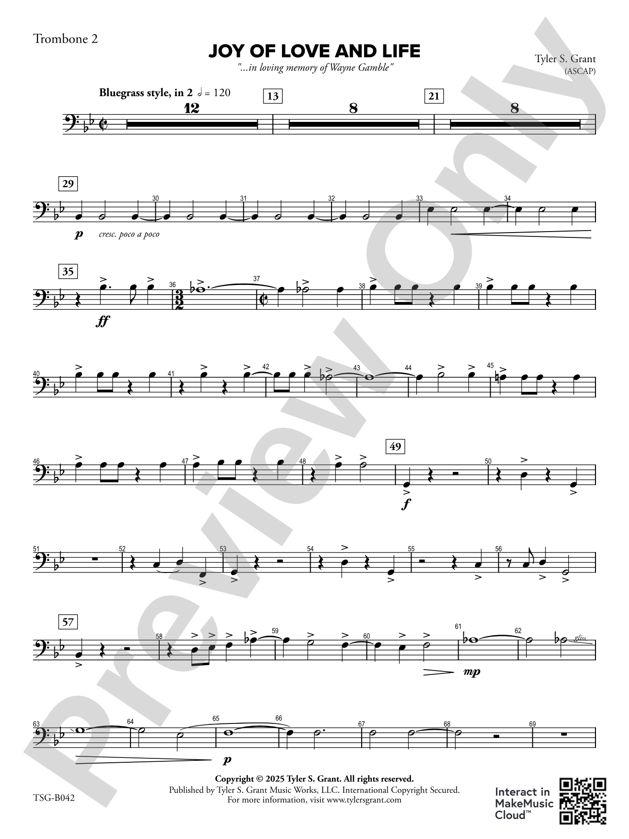 Joy of Love and Life: Trombone 2