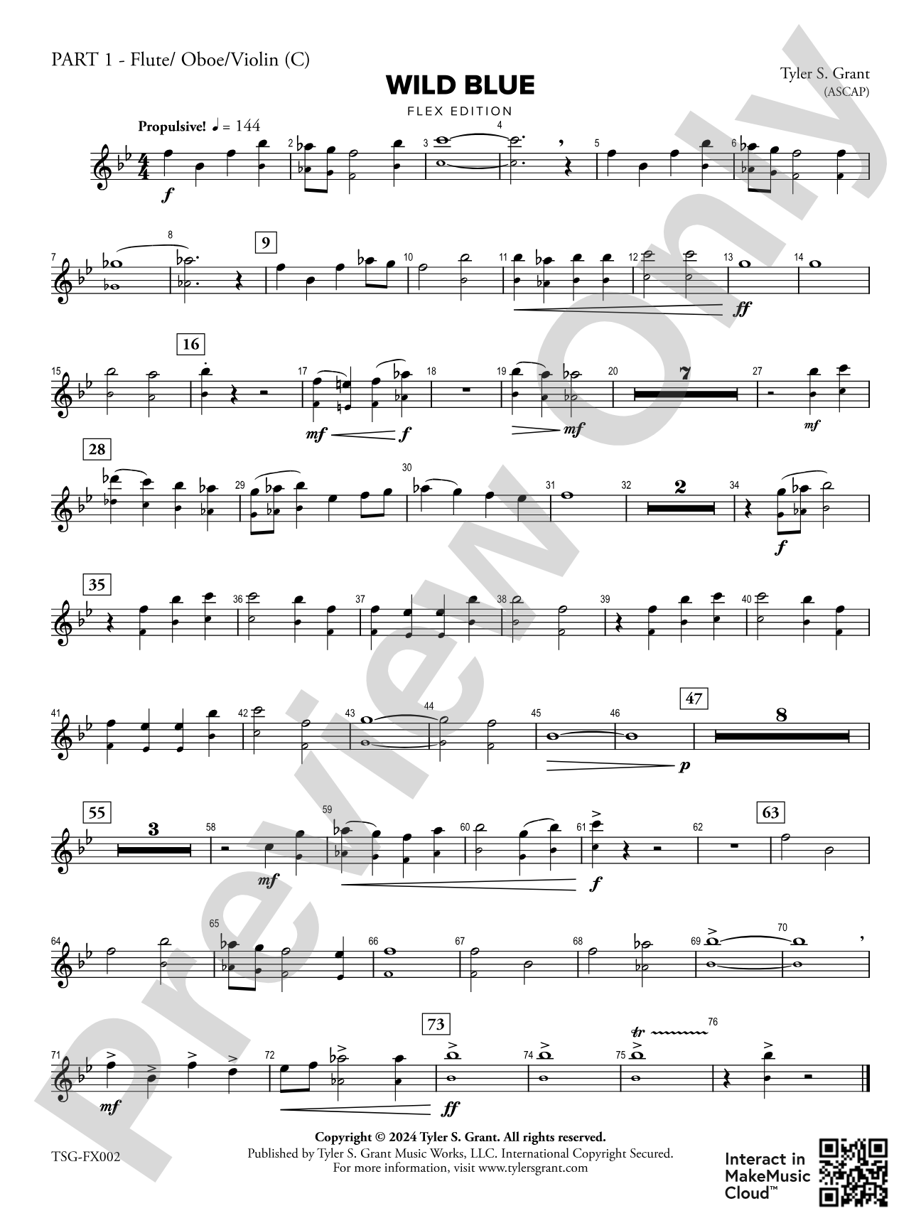 Wild Blue: Part 1 - C Instruments (T.C.)
