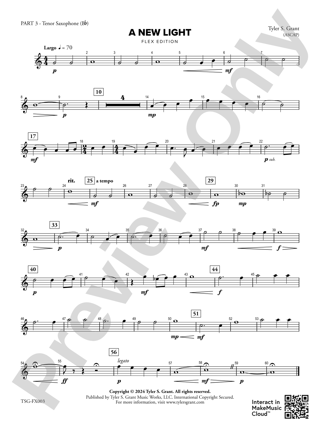 A New Light: Part 3 - Tenor Saxophone