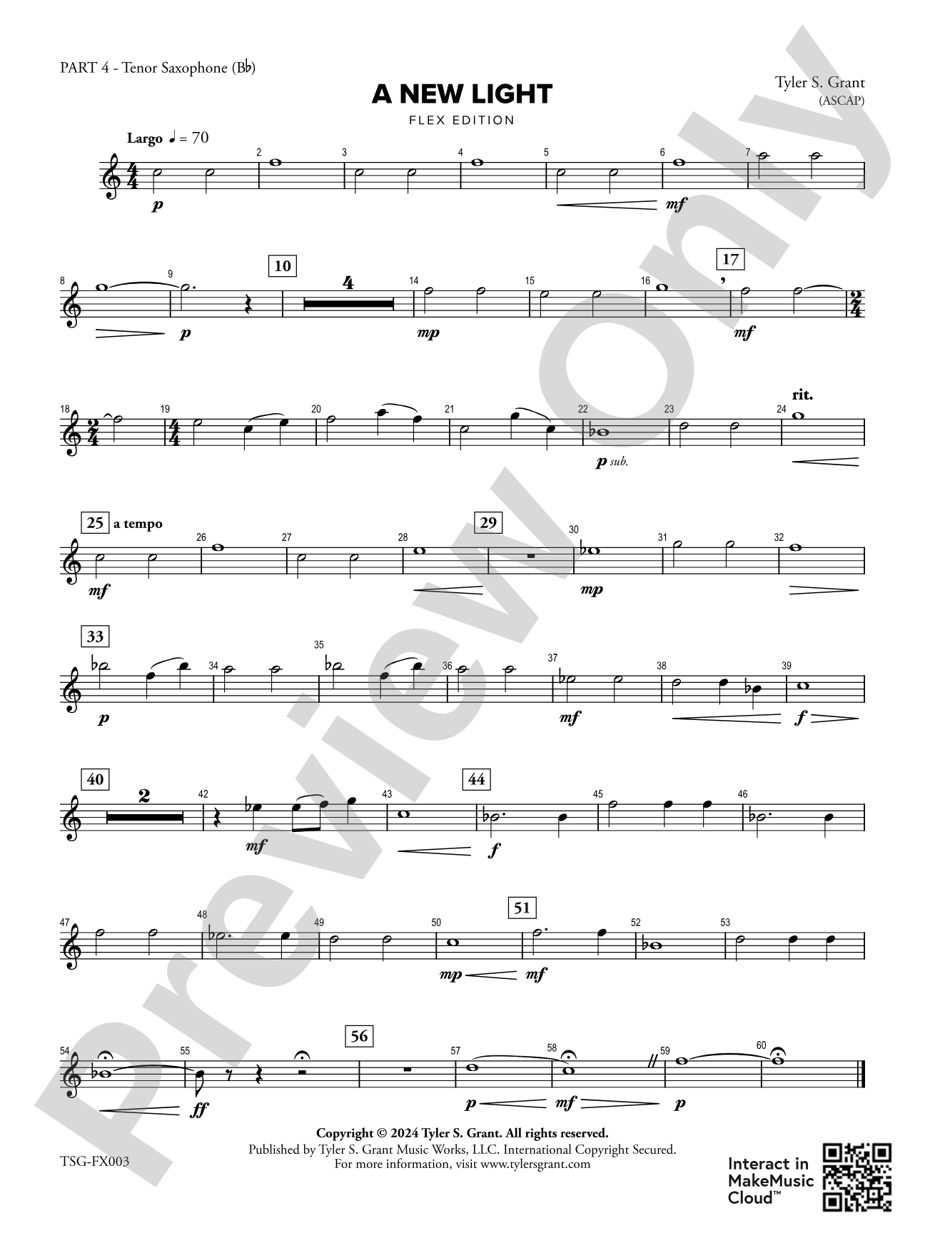 A New Light: Part 4 - Tenor Saxophone